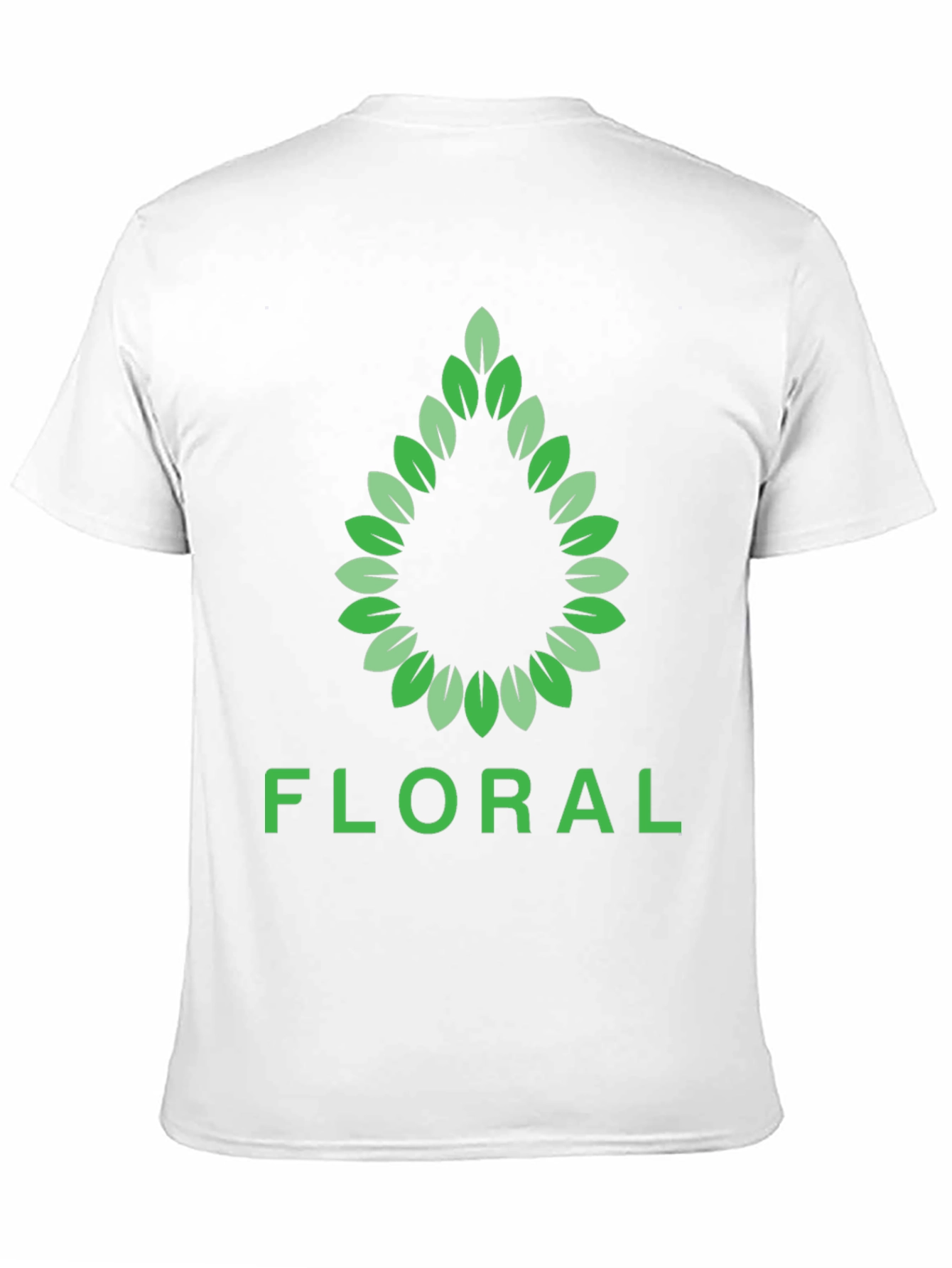 Floral Leaf Design Black T-Shirt