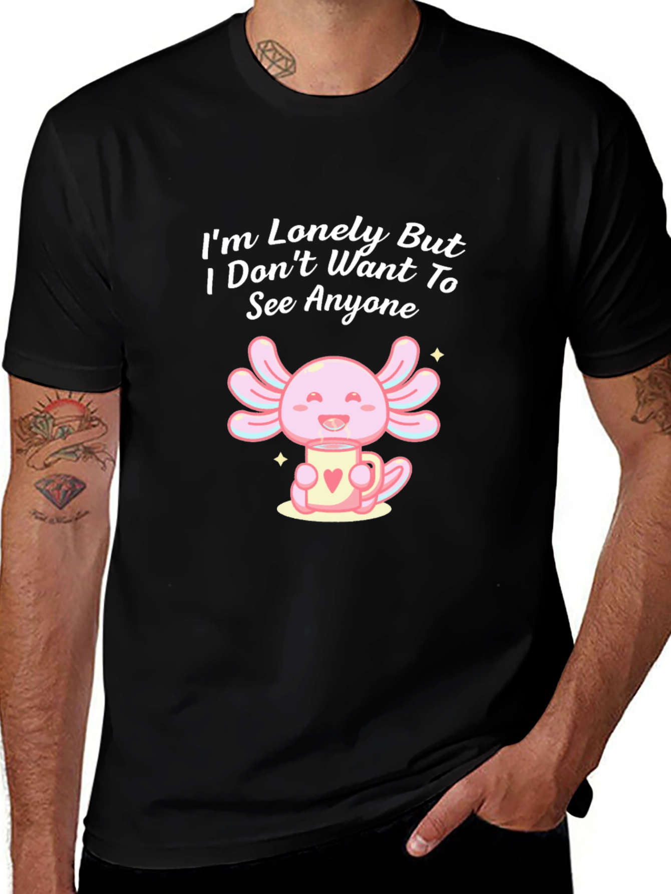 Lonely Axolotl T-Shirt: Cute Introvert Tee