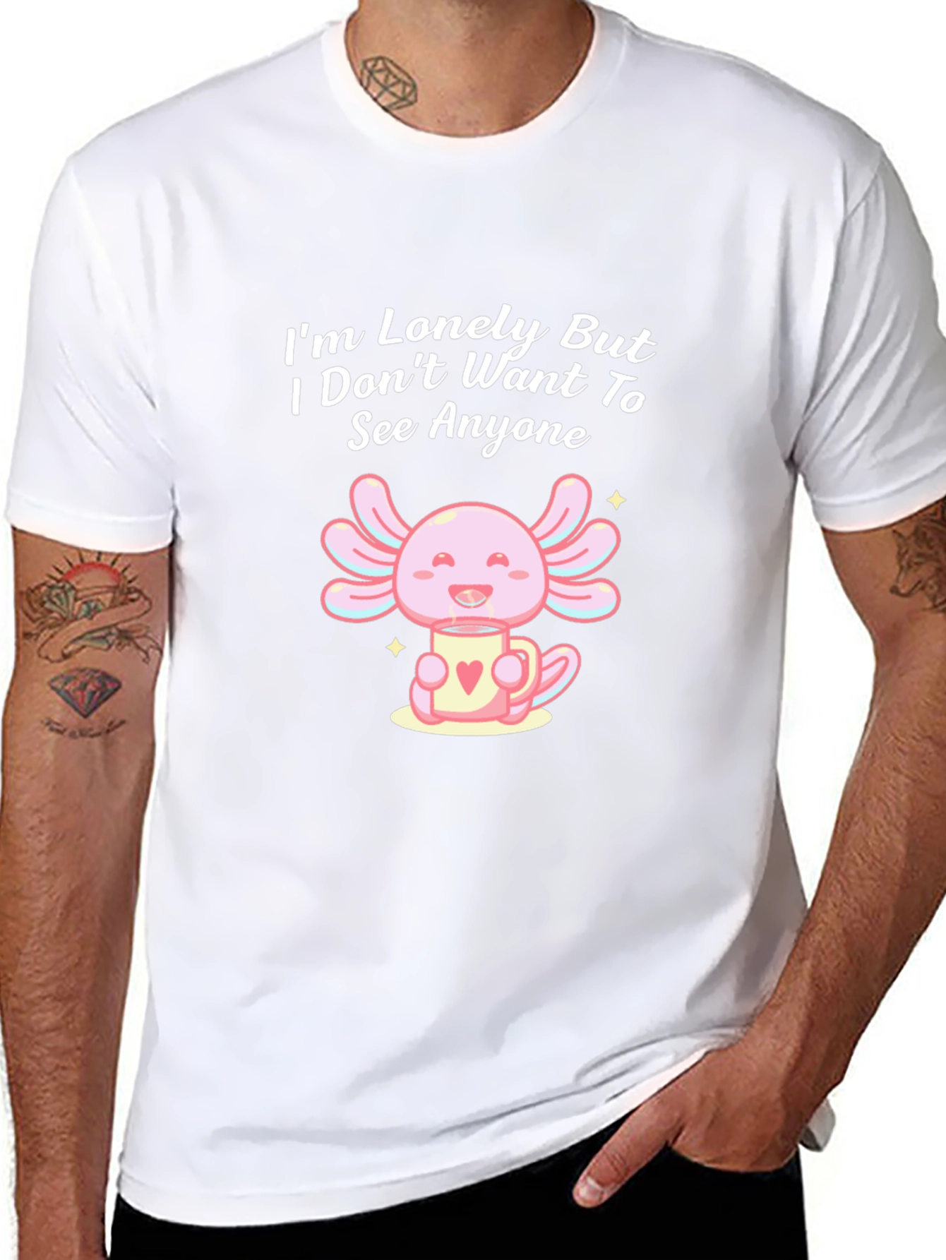 Lonely Axolotl T-Shirt: Cute Introvert Tee