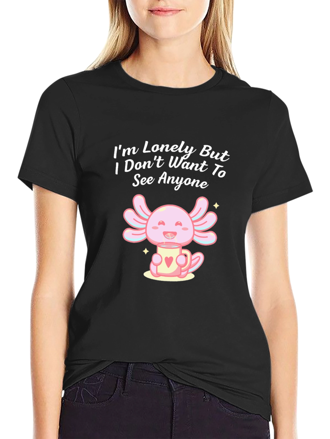 Lonely Axolotl T-Shirt: Cute Introvert Tee