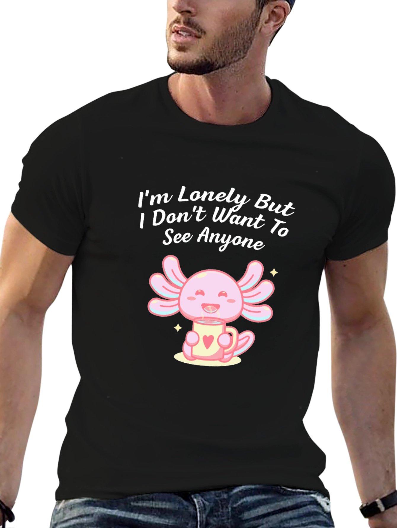 Lonely Axolotl T-Shirt: Cute Introvert Tee