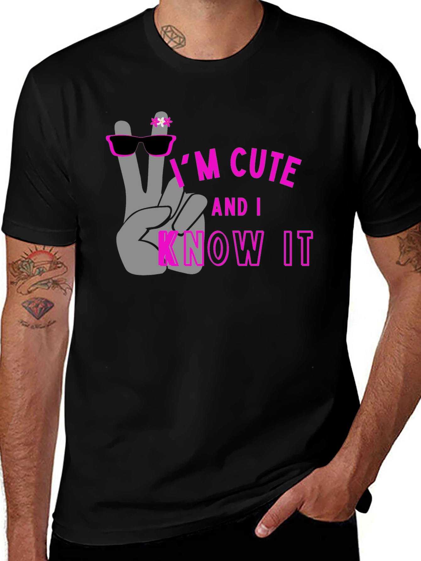 Cute and I Know It Black Graphic Tee
