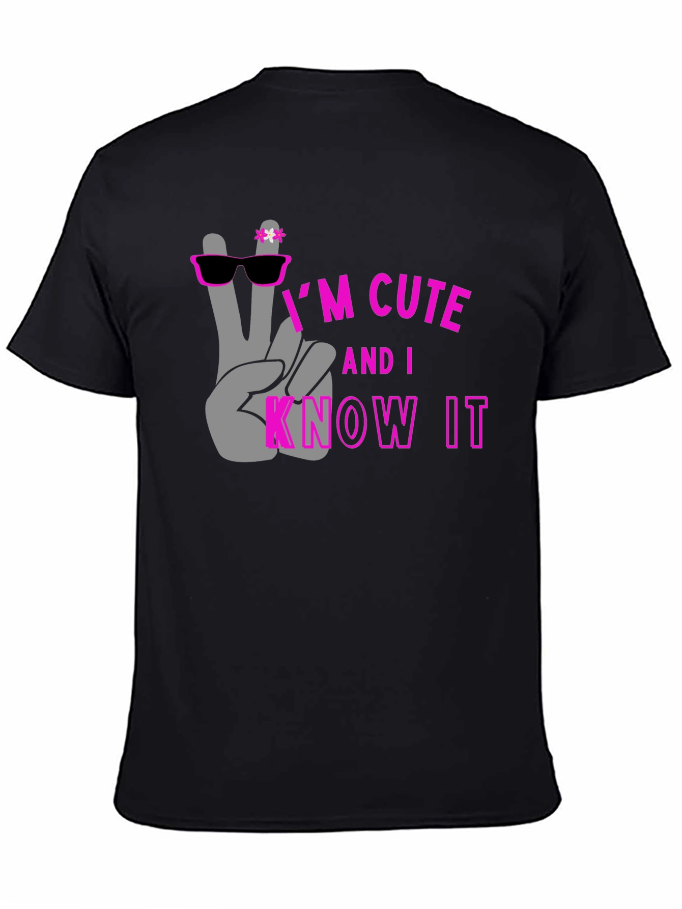 Cute and I Know It Black Graphic Tee