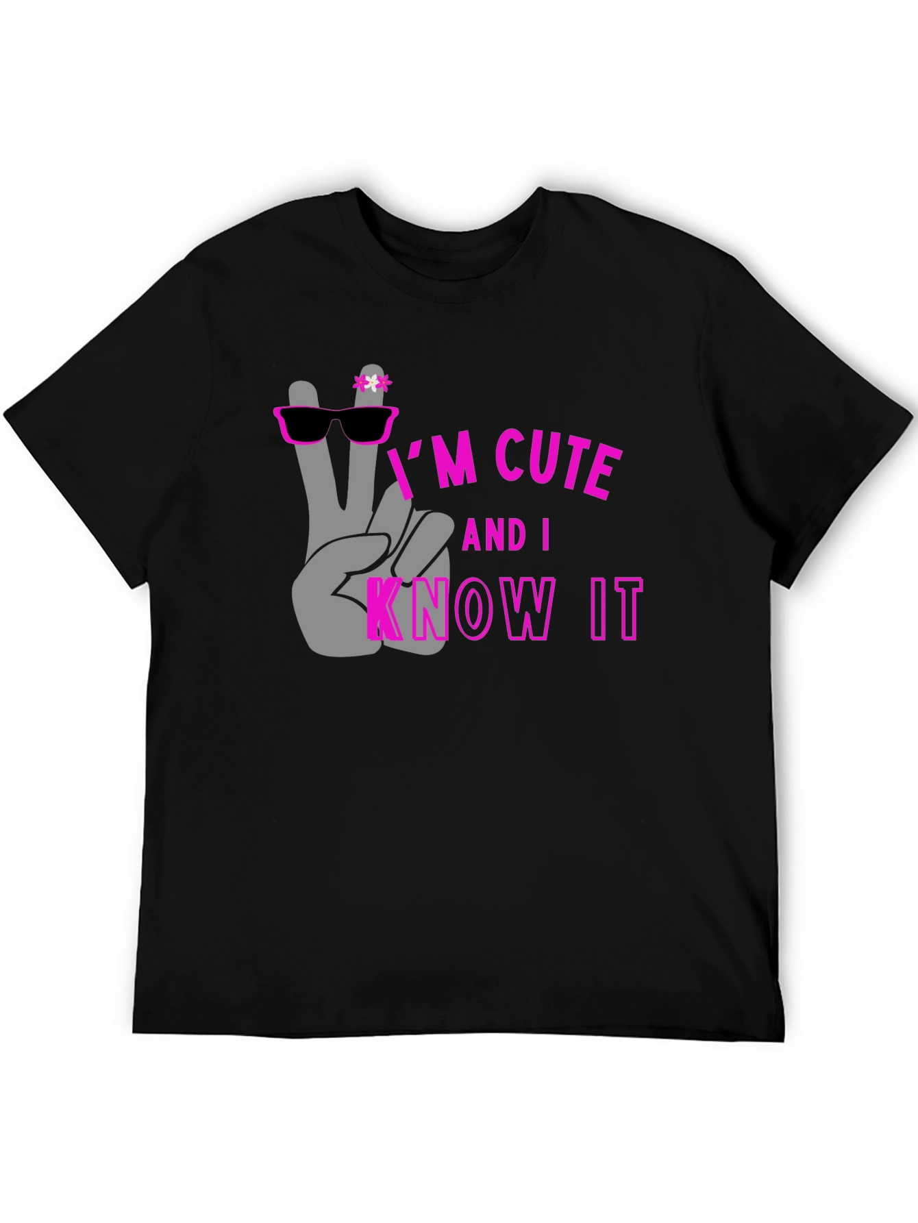 Cute and I Know It Black Graphic Tee