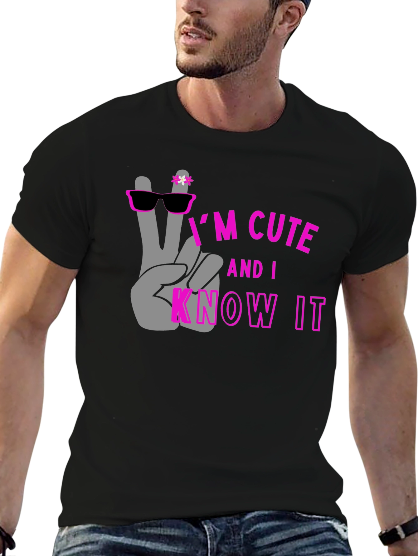 Cute and I Know It Black Graphic Tee