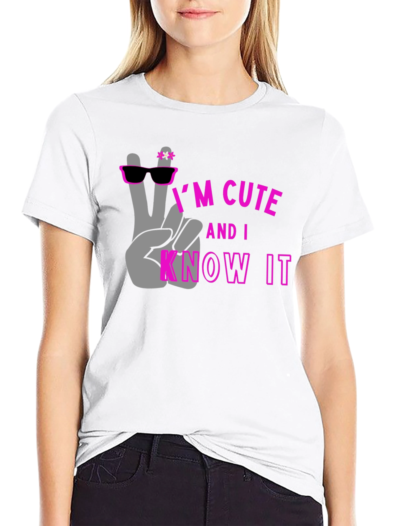 Cute and I Know It Black Graphic Tee