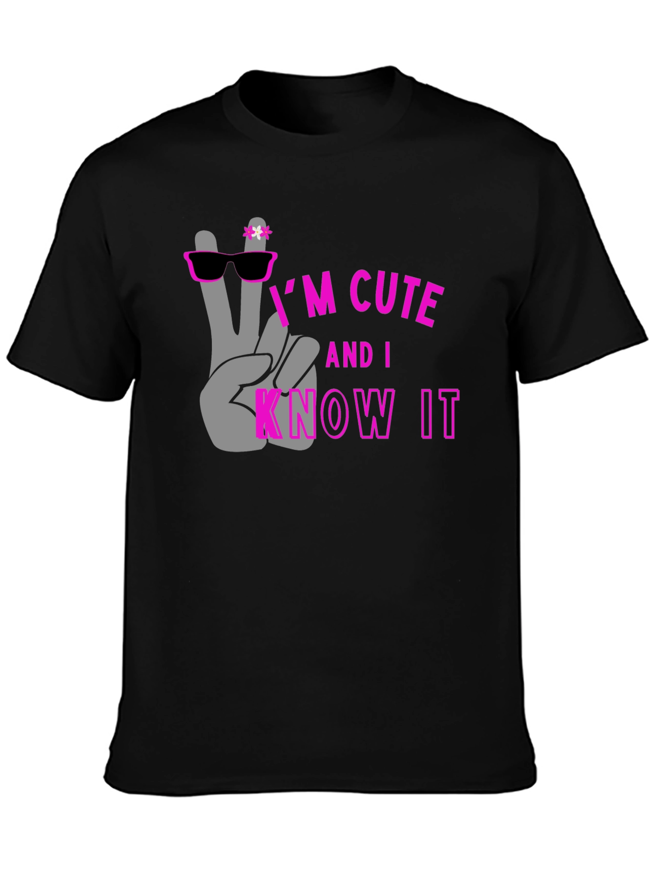 Cute and I Know It Black Graphic Tee