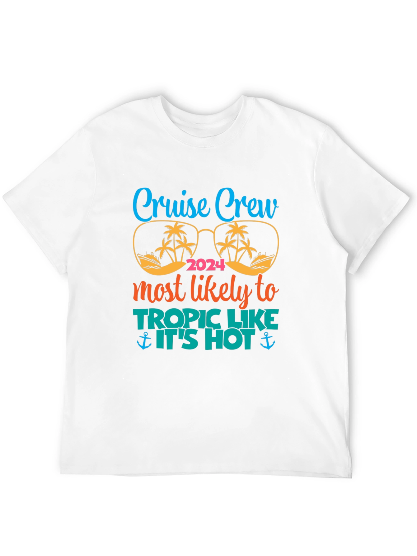 Cruise Crew 2024 Tropic Like Its Hot Black T-Shirt