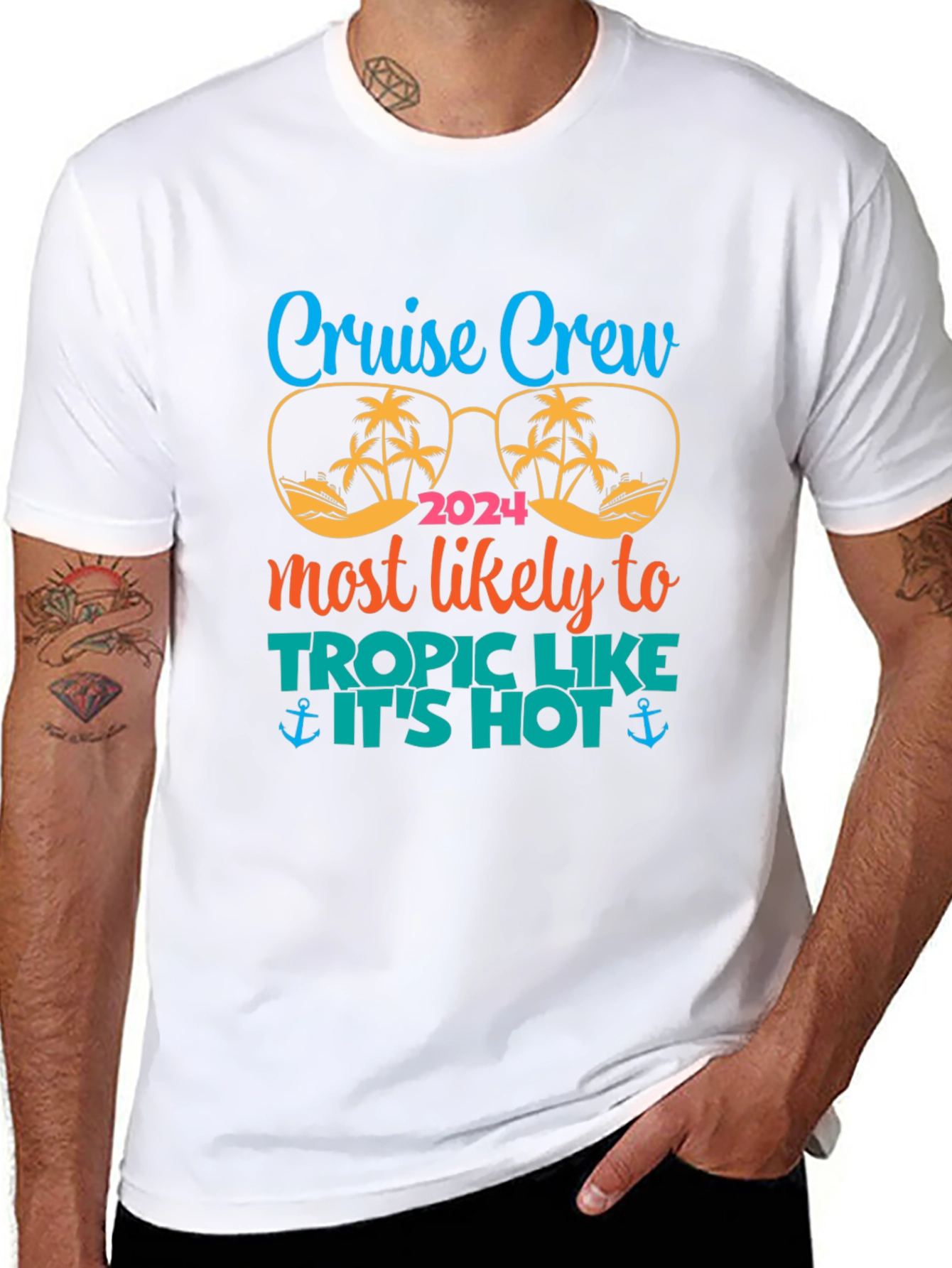 Cruise Crew 2024 Tropic Like Its Hot Black T-Shirt