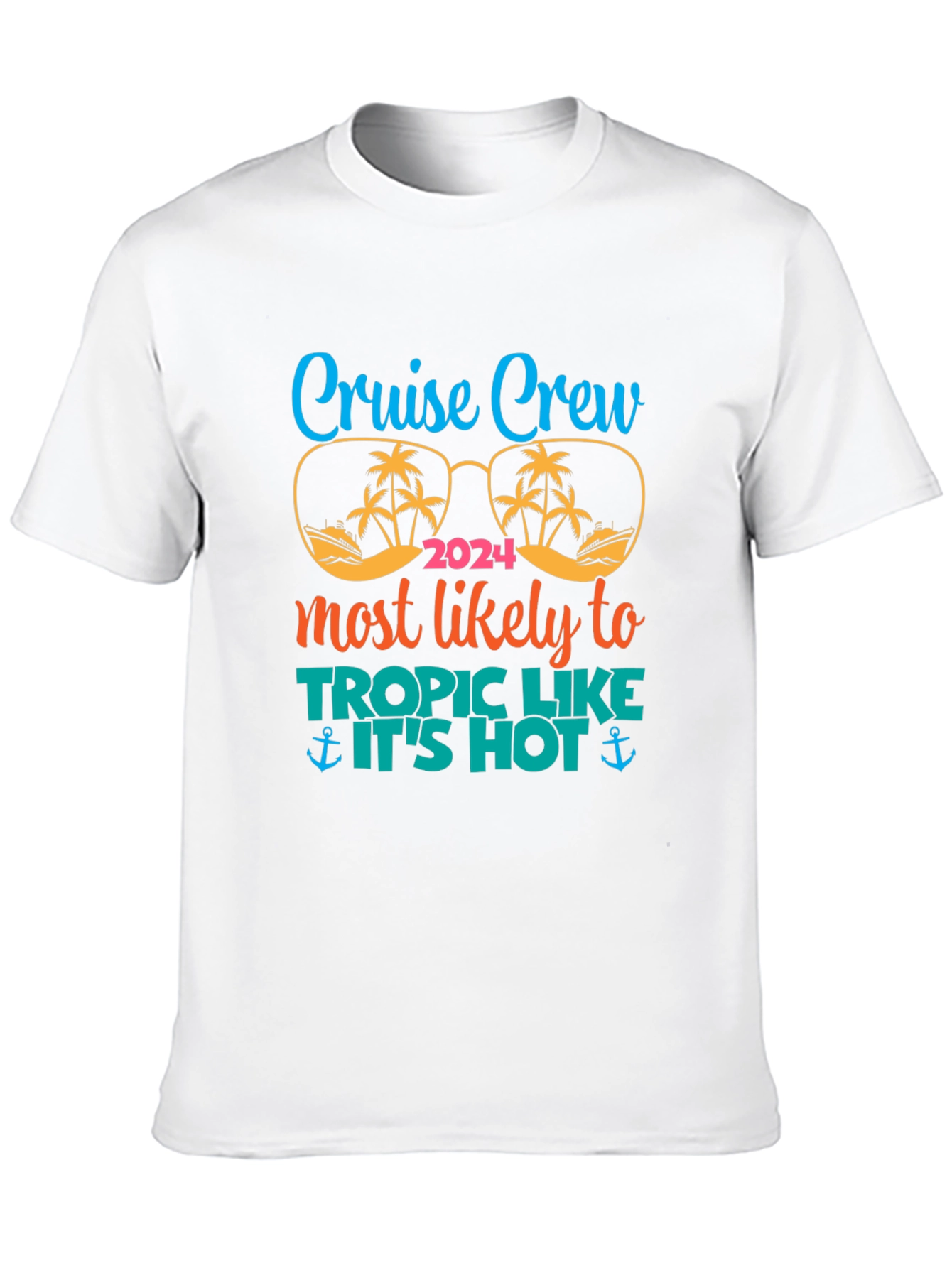 Cruise Crew 2024 Tropic Like Its Hot Black T-Shirt