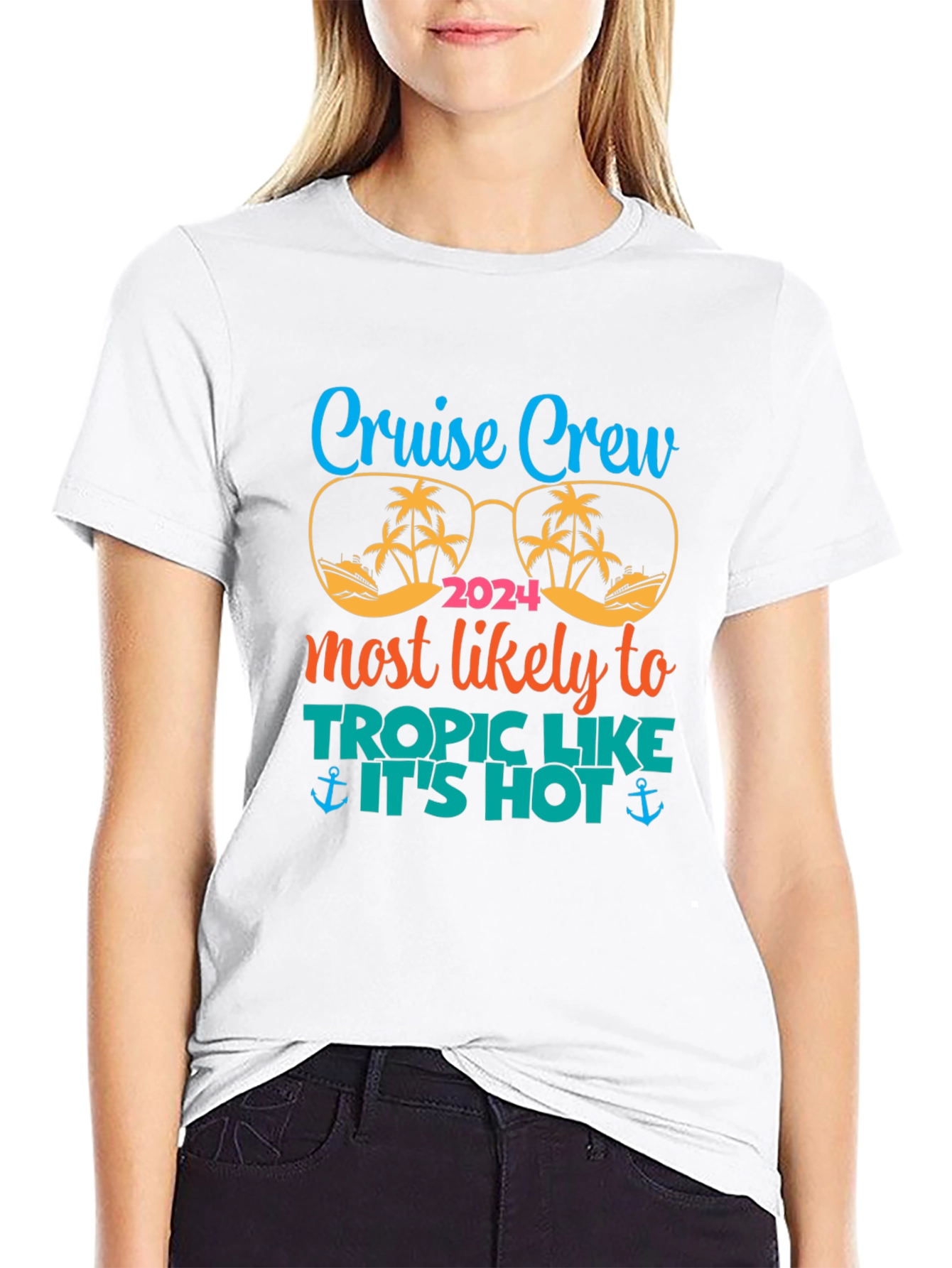 Cruise Crew 2024 Tropic Like Its Hot Black T-Shirt
