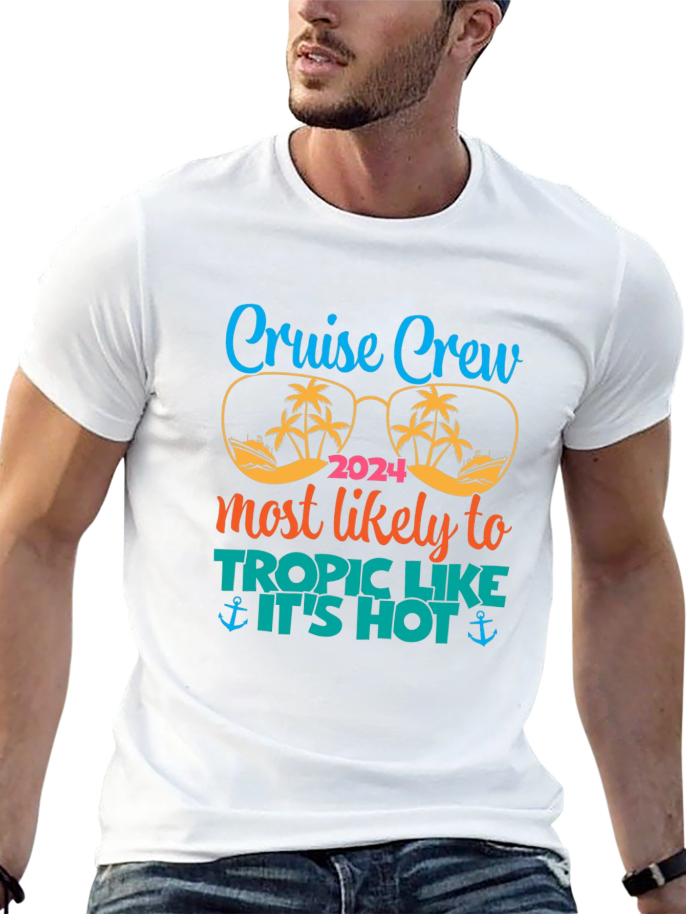 Cruise Crew 2024 Tropic Like Its Hot Black T-Shirt