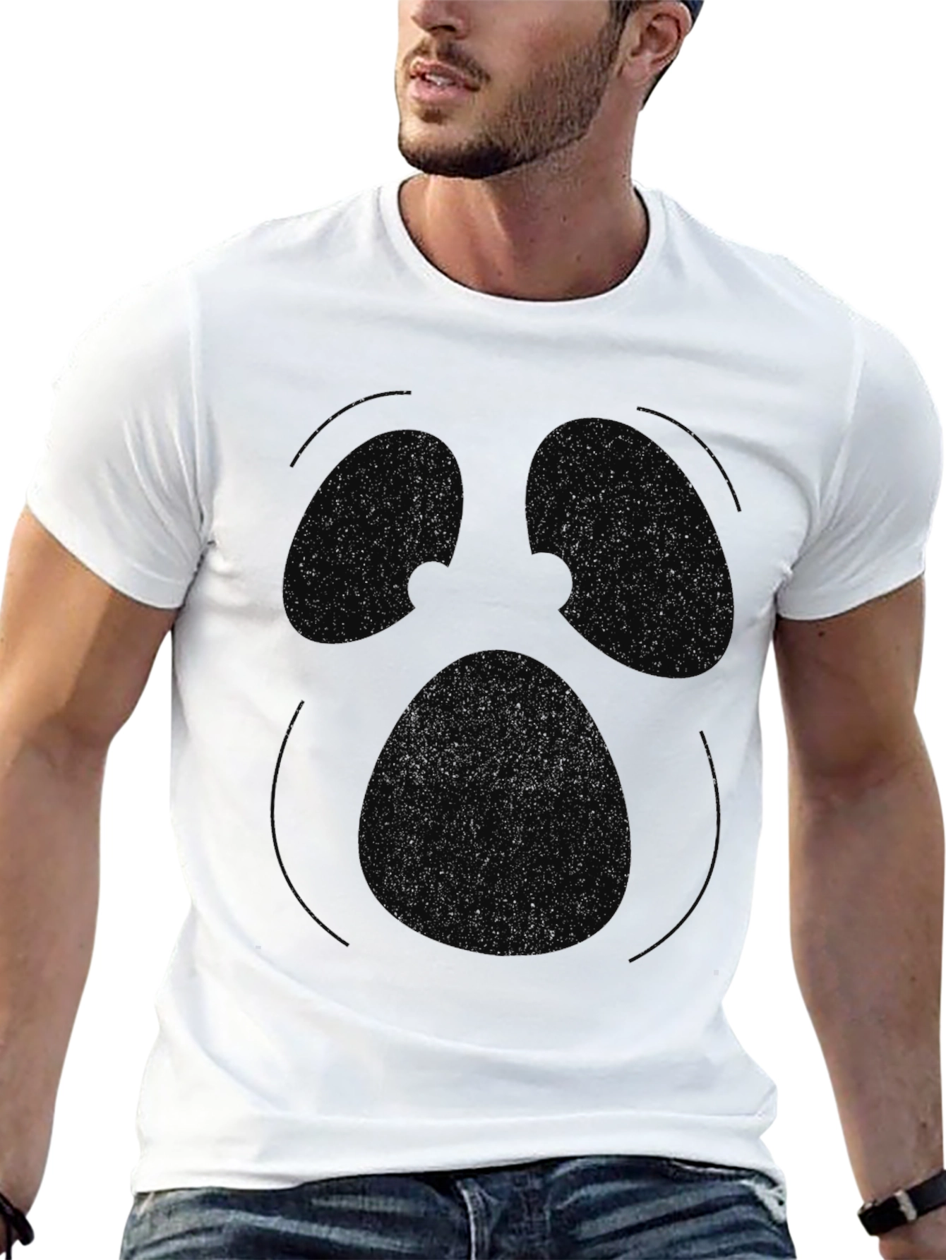 Mens Black Graphic T-Shirt - Modern Style