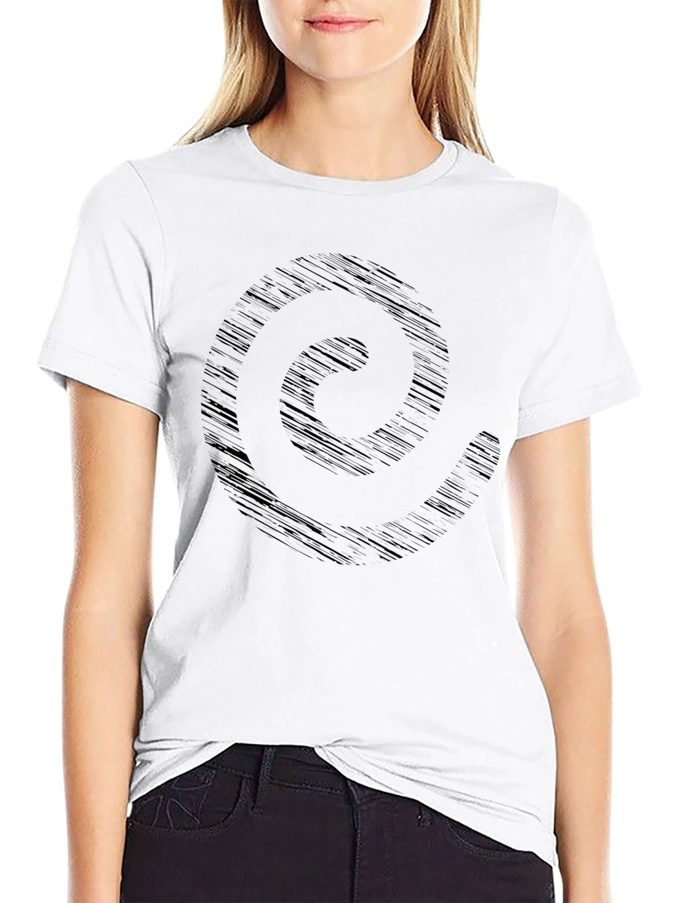 Abstract Circle Graphic Tee - Stylish Mens Black T-Shirt