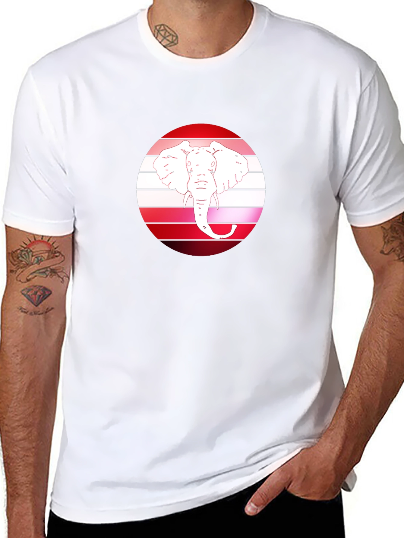 Elephant Graphic Tee - Stylish Mens Black T-Shirt