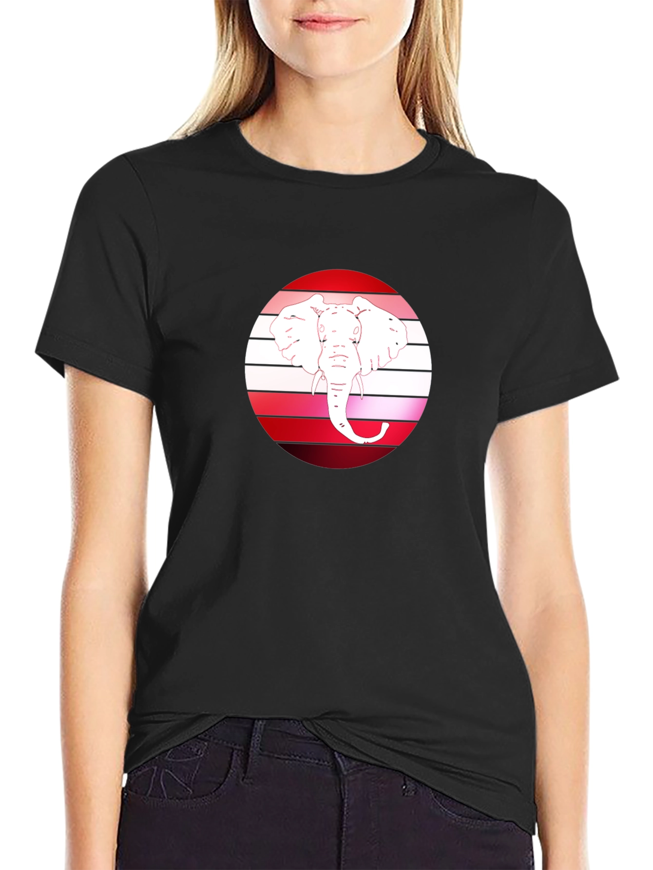 Elephant Graphic Tee - Stylish Mens Black T-Shirt