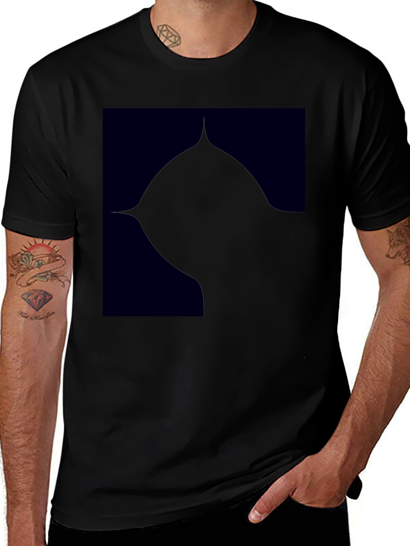 Modern Black Graphic Tee