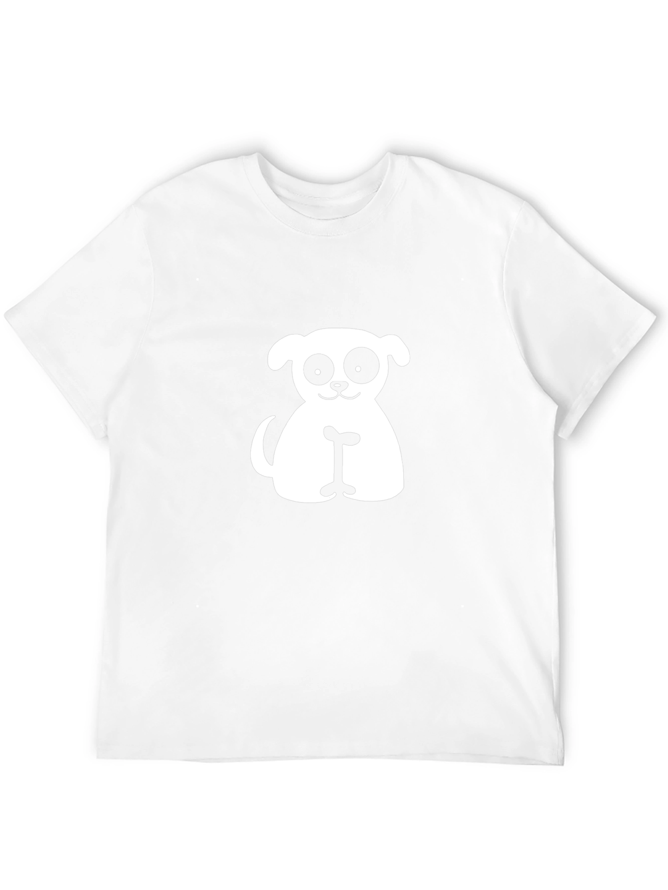 Cute Dog Graphic Tee - Black Cotton T-Shirt