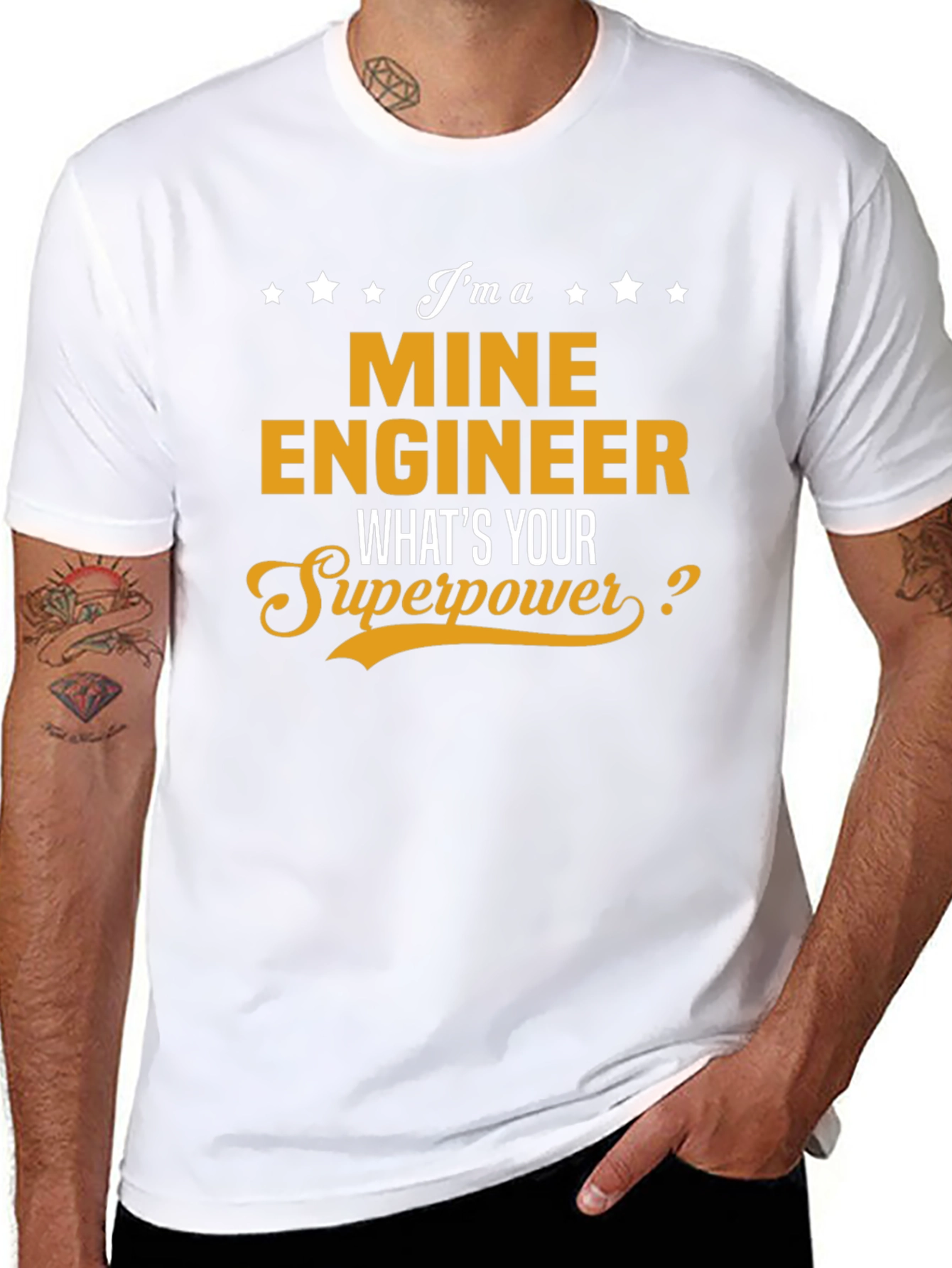 Mine Engineer Superpower T-Shirt - Black Cotton Tee