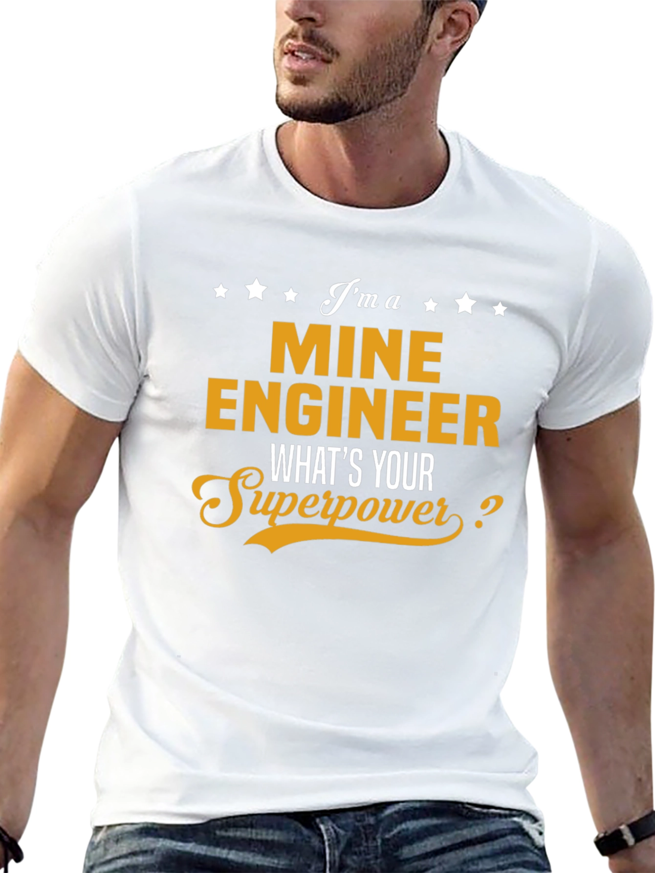 Mine Engineer Superpower T-Shirt - Black Cotton Tee