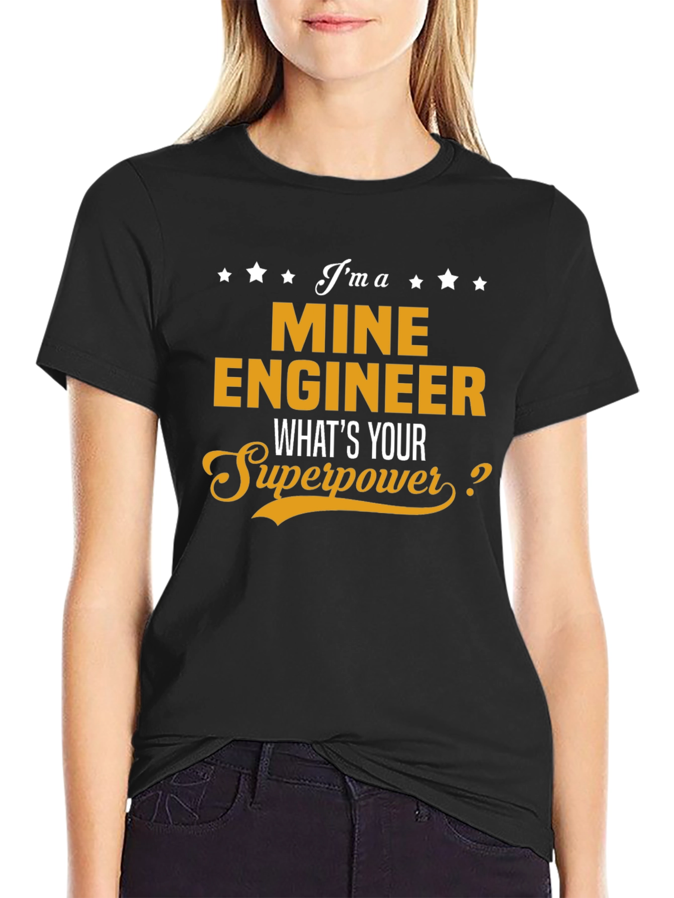 Mine Engineer Superpower T-Shirt - Black Cotton Tee