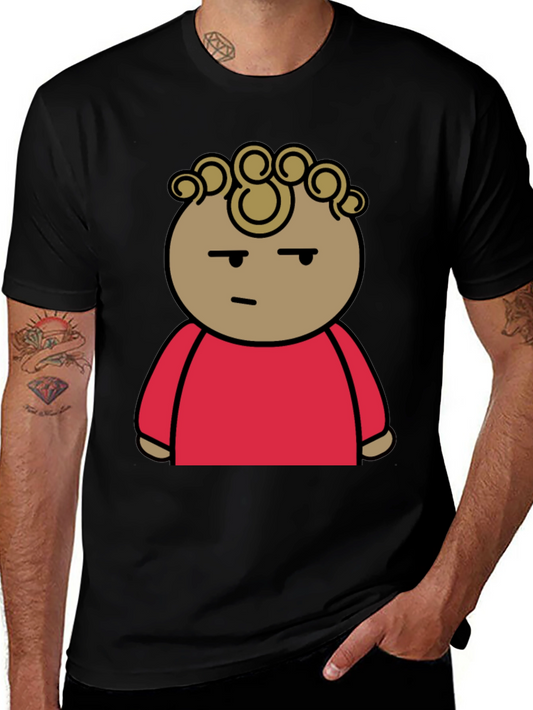 Cool Cartoon Graphic Tee - Unisex Black Cotton T-Shirt