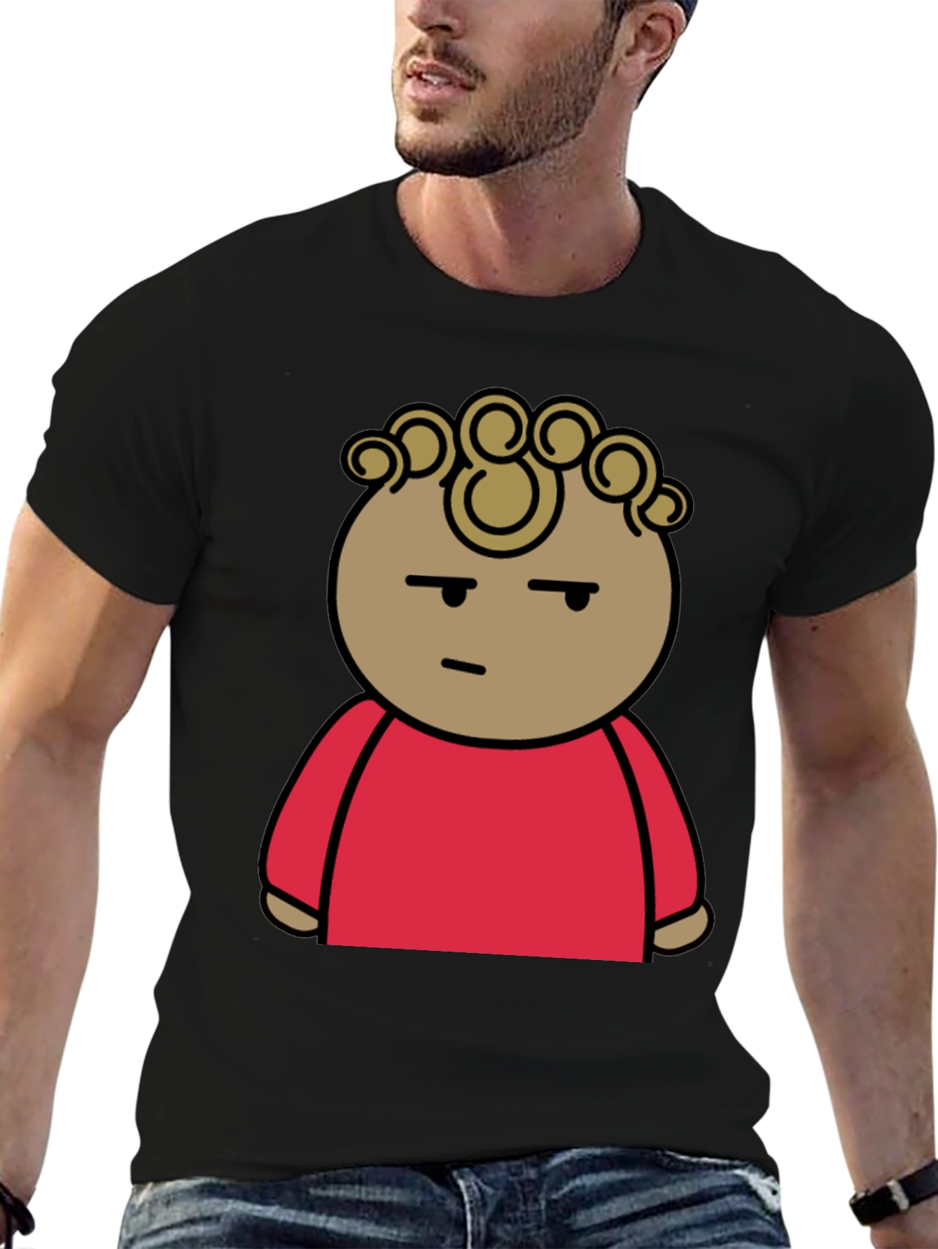 Cool Cartoon Graphic Tee - Unisex Black Cotton T-Shirt
