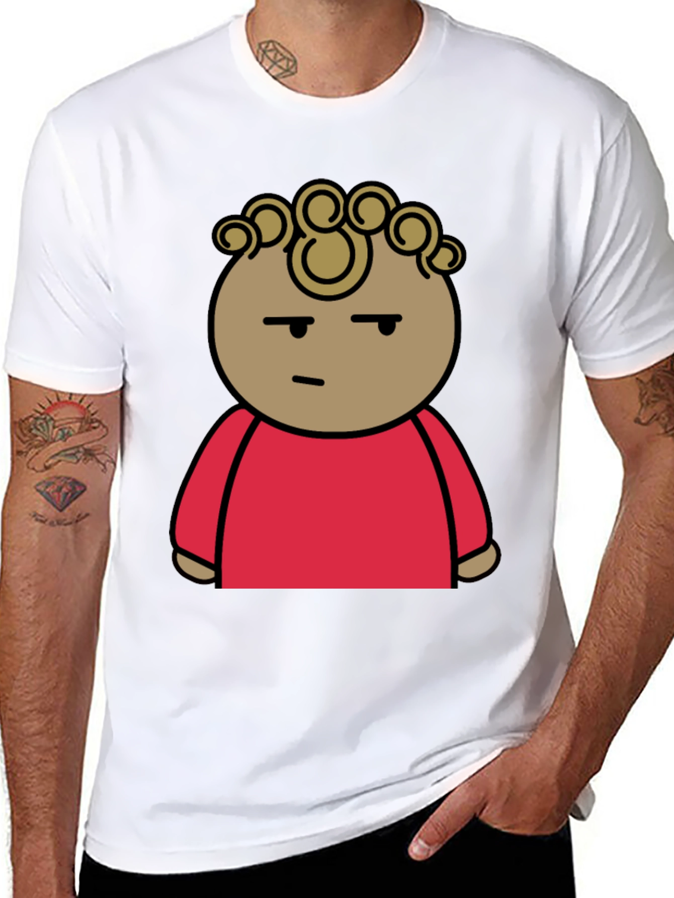 Cool Cartoon Graphic Tee - Unisex Black Cotton T-Shirt