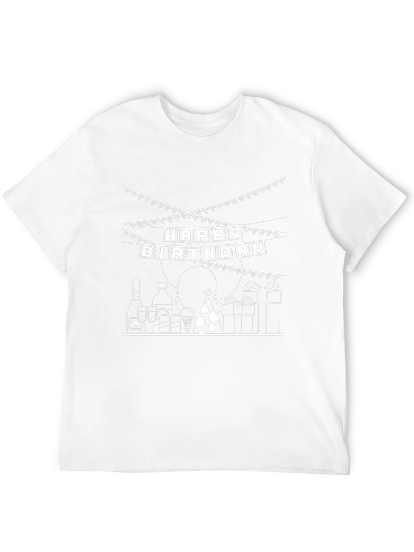 Festive Birthday Graphic Tee - Unisex Black Cotton Shirt