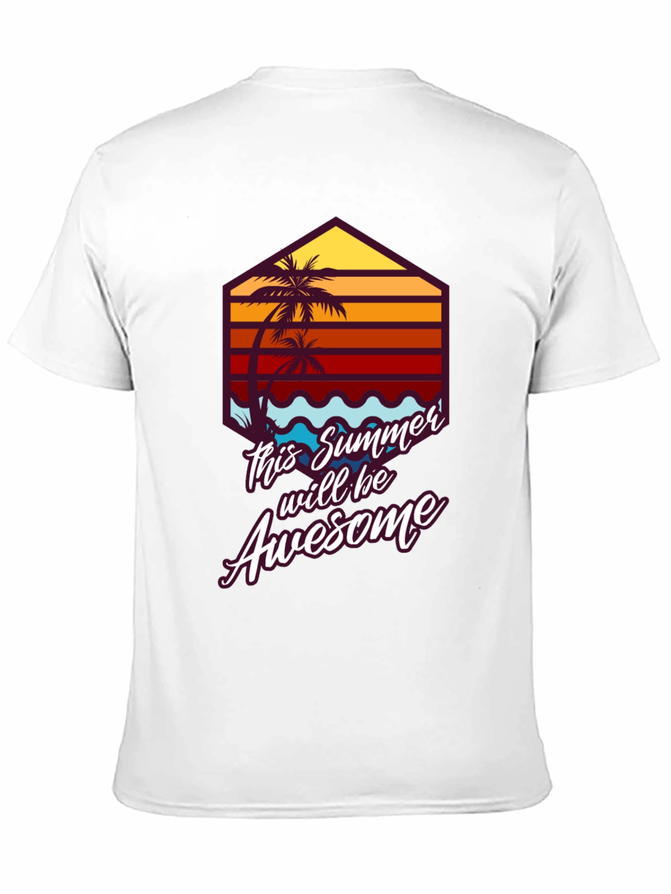 Awesome Summer Tee - Palm Tree Graphic T-Shirt