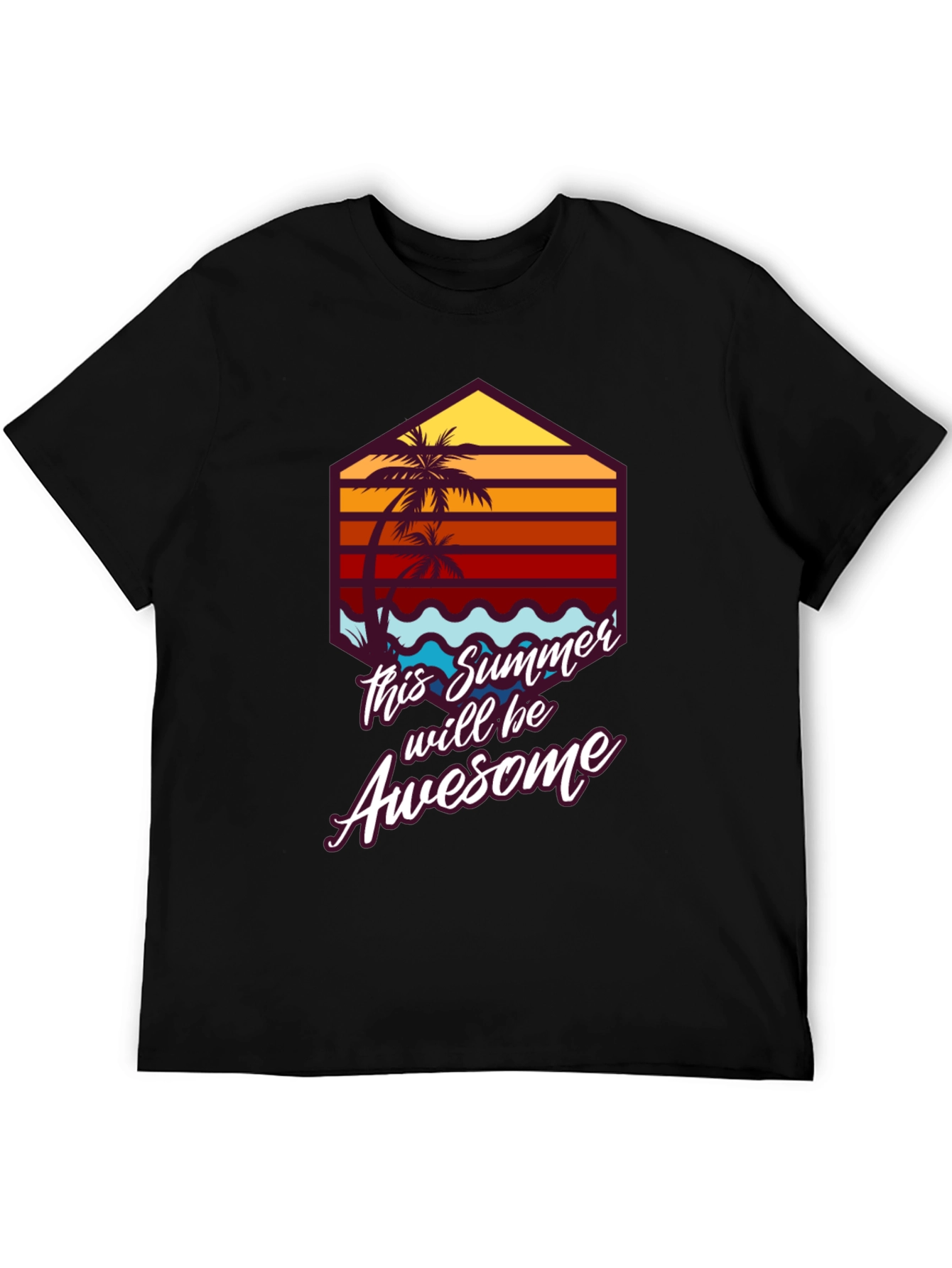 Awesome Summer Tee - Palm Tree Graphic T-Shirt