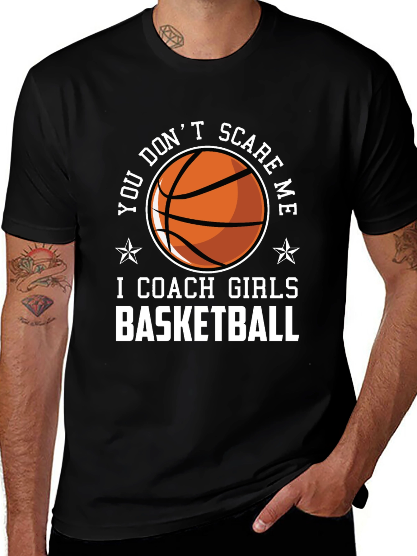 Funny Girls Basketball Coach T-Shirt - Dont Scare Me