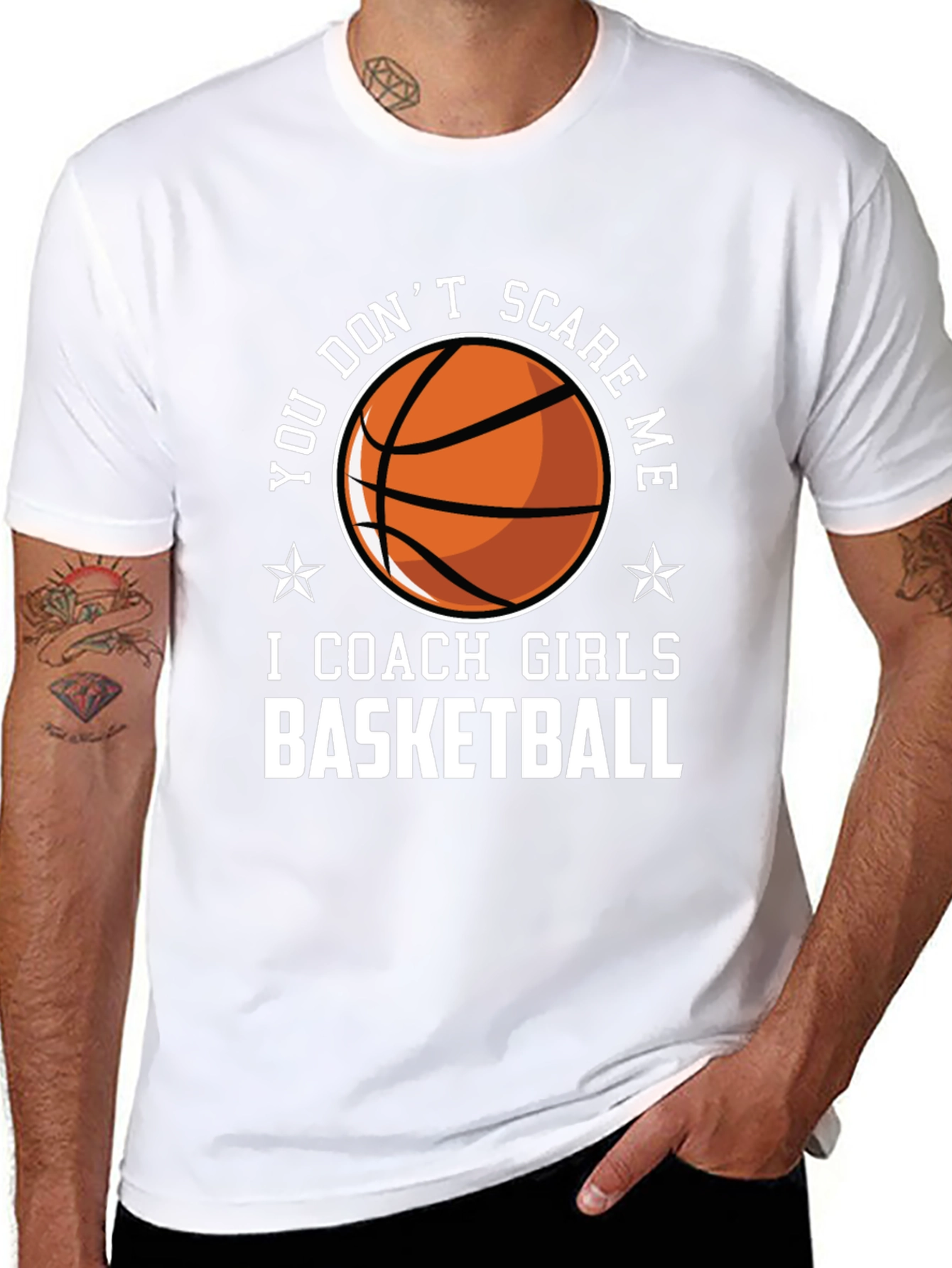 Funny Girls Basketball Coach T-Shirt - Dont Scare Me