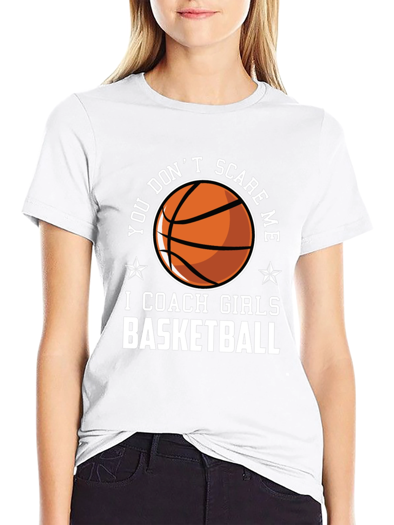 Funny Girls Basketball Coach T-Shirt - Dont Scare Me