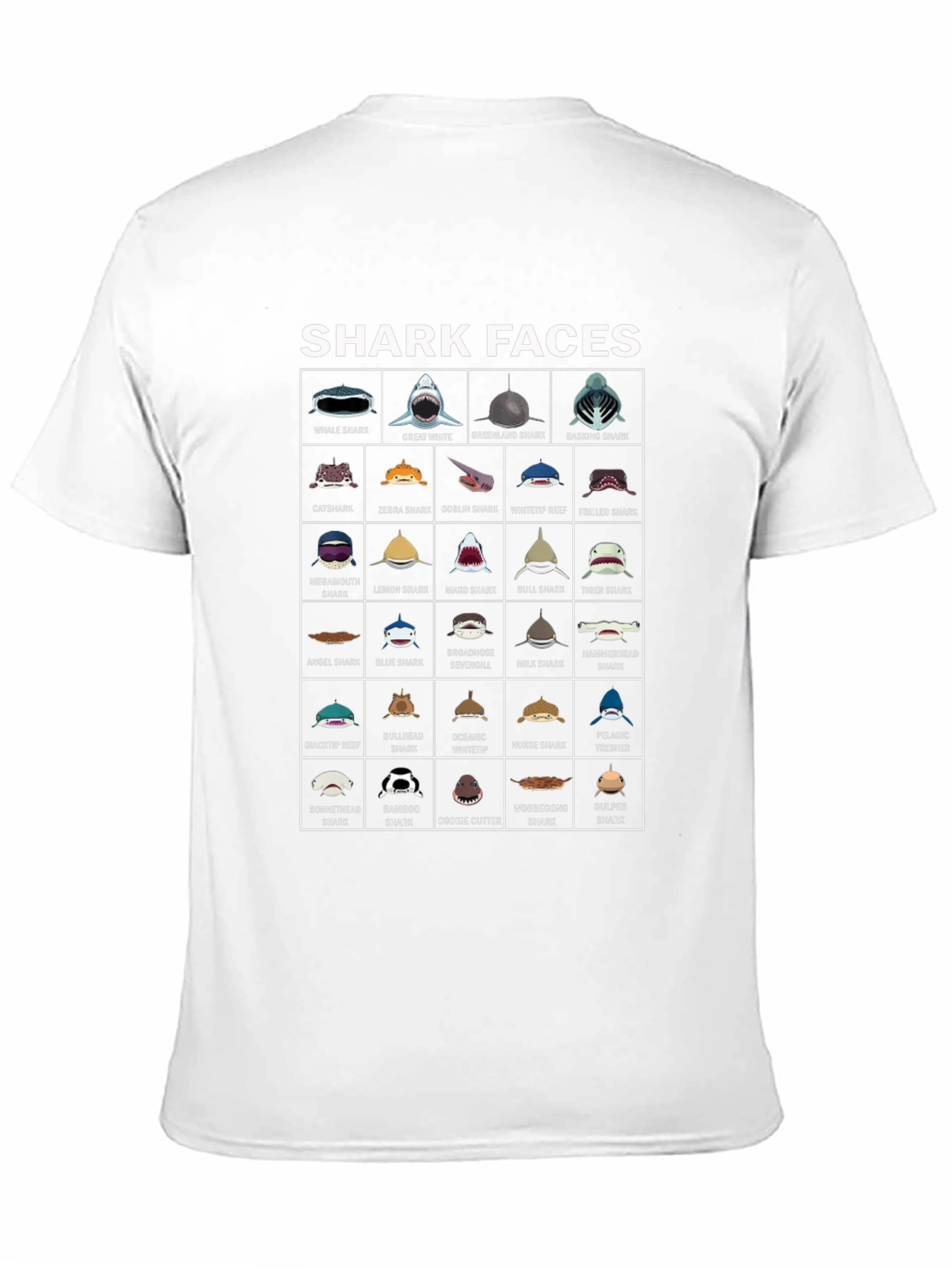 Shark Faces Graphic Tee - Marine Biology T-Shirt