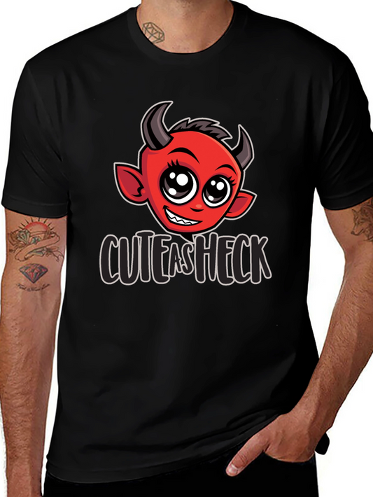 Cute as Heck Devil Graphic Tee - Black Cotton T-Shirt