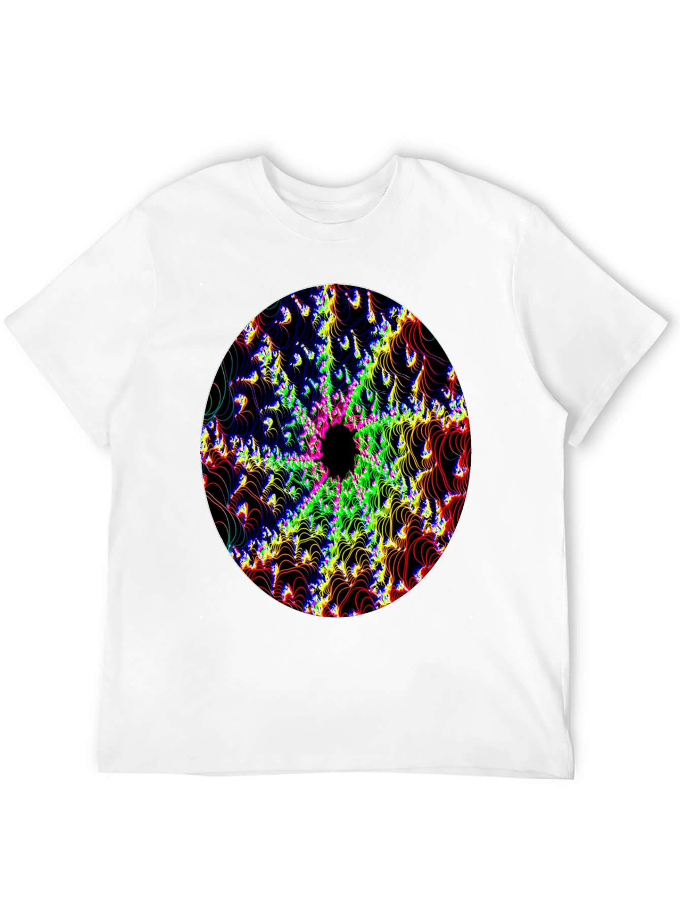 Psychedelic Fractal Graphic Black T-Shirt