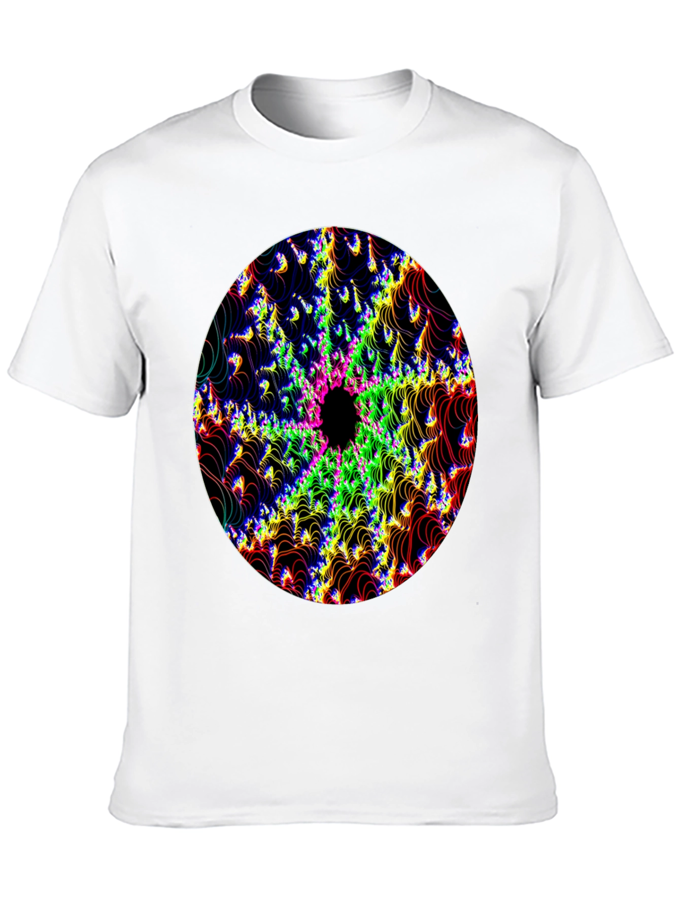 Psychedelic Fractal Graphic Black T-Shirt