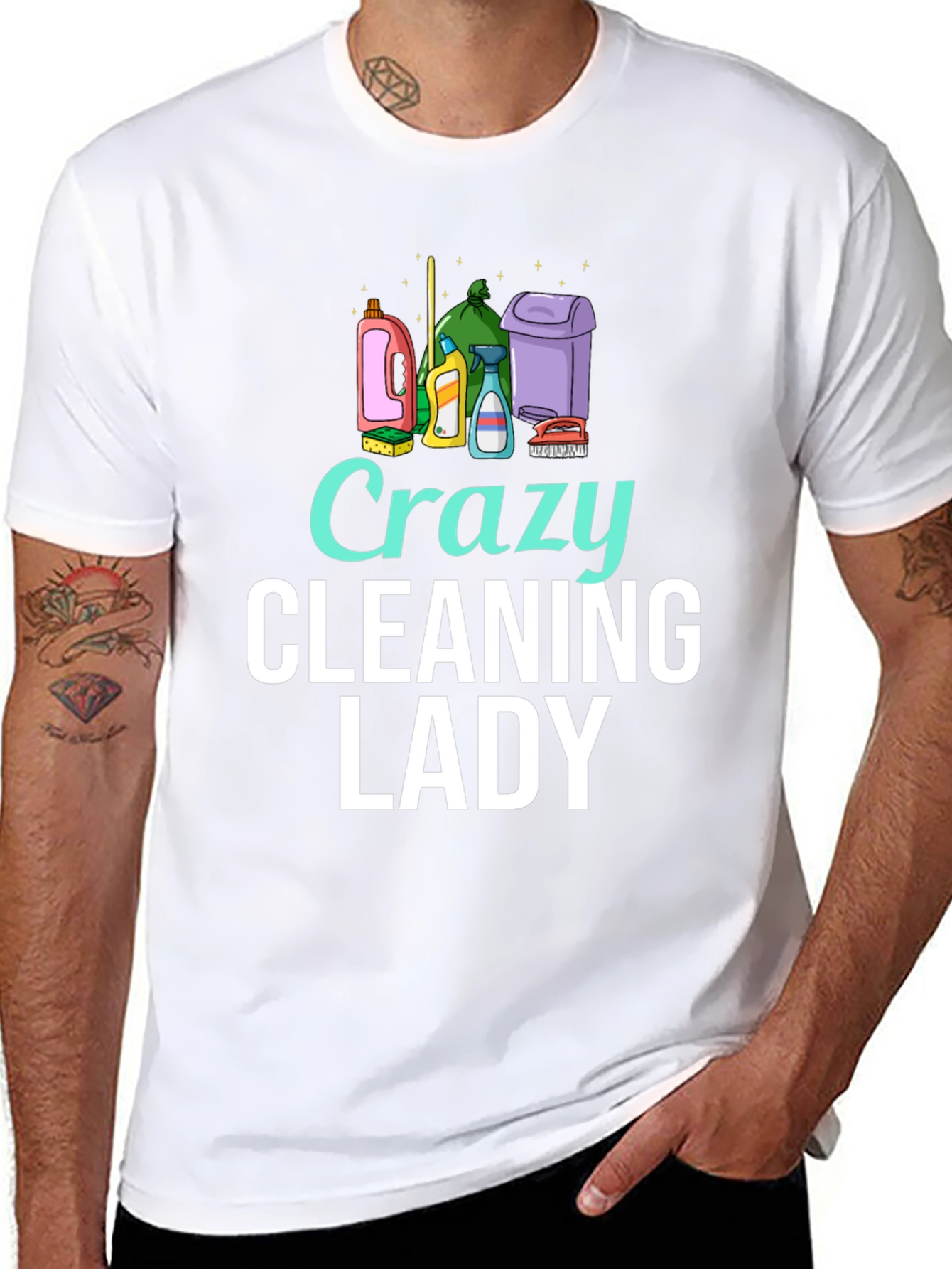 Crazy Cleaning Lady T-Shirt - Fun Cleaning Tee