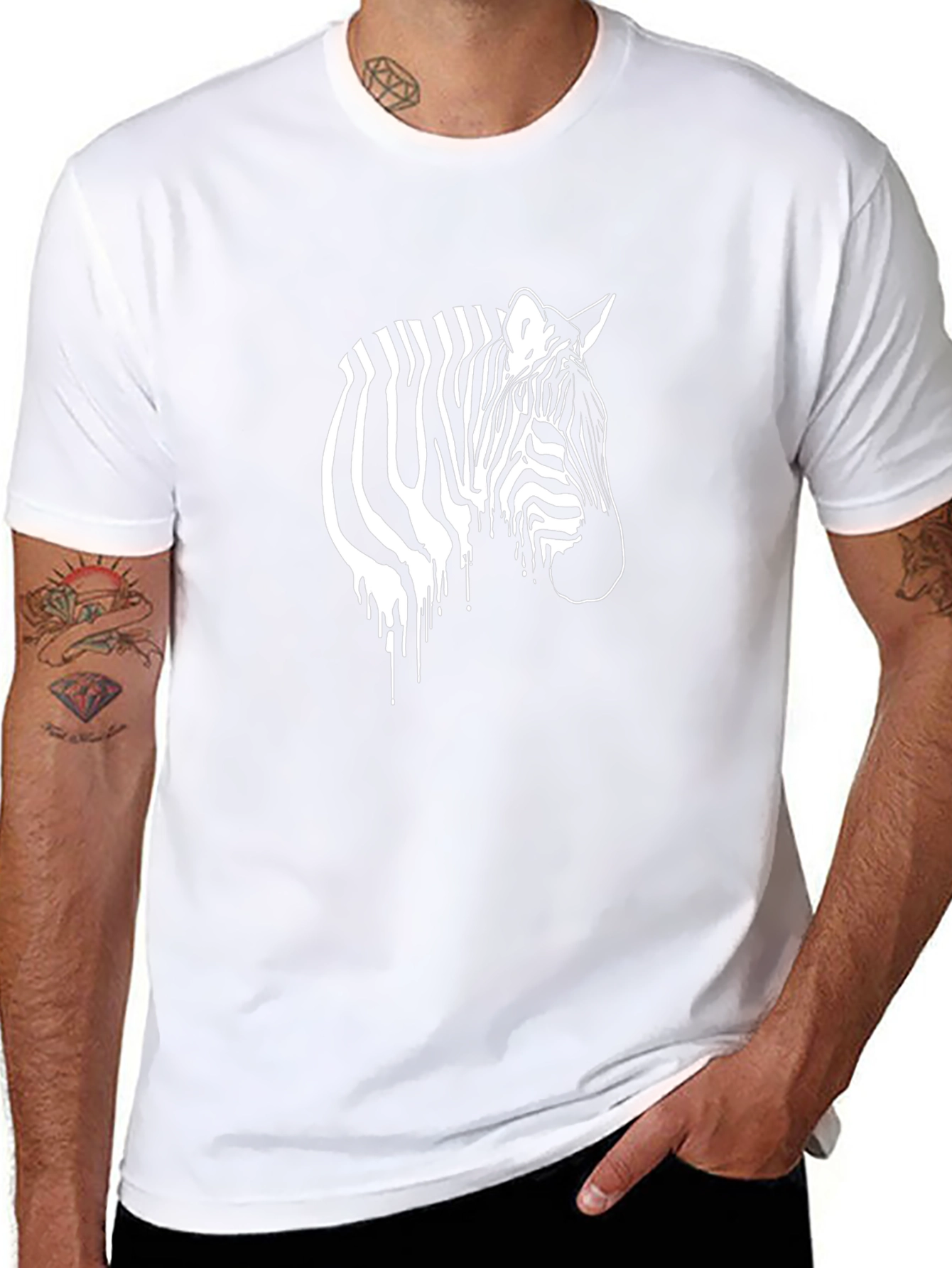 Zebra Graphic Print Black T-Shirt