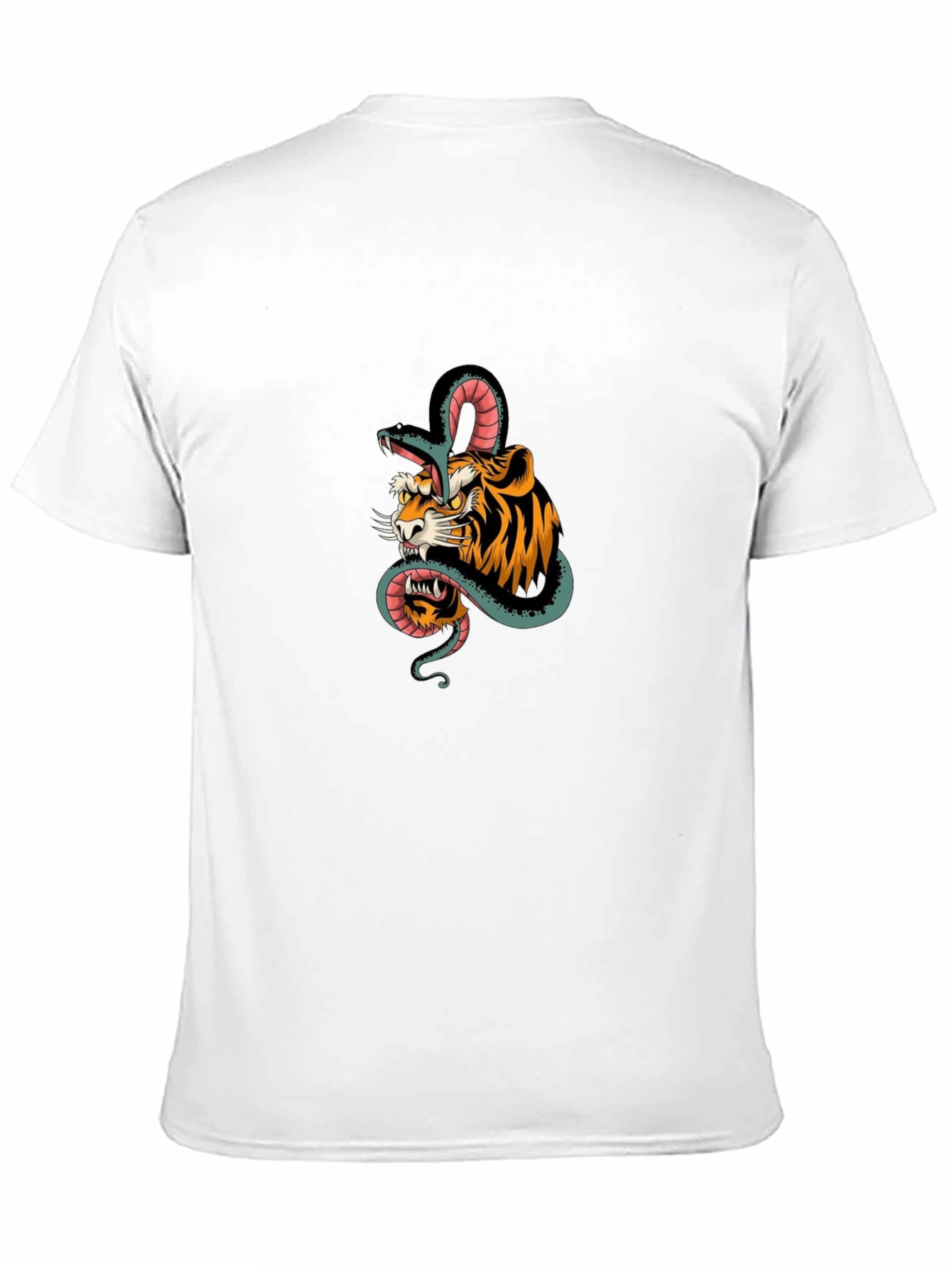 Tiger and Snake Graphic Black T-Shirt
