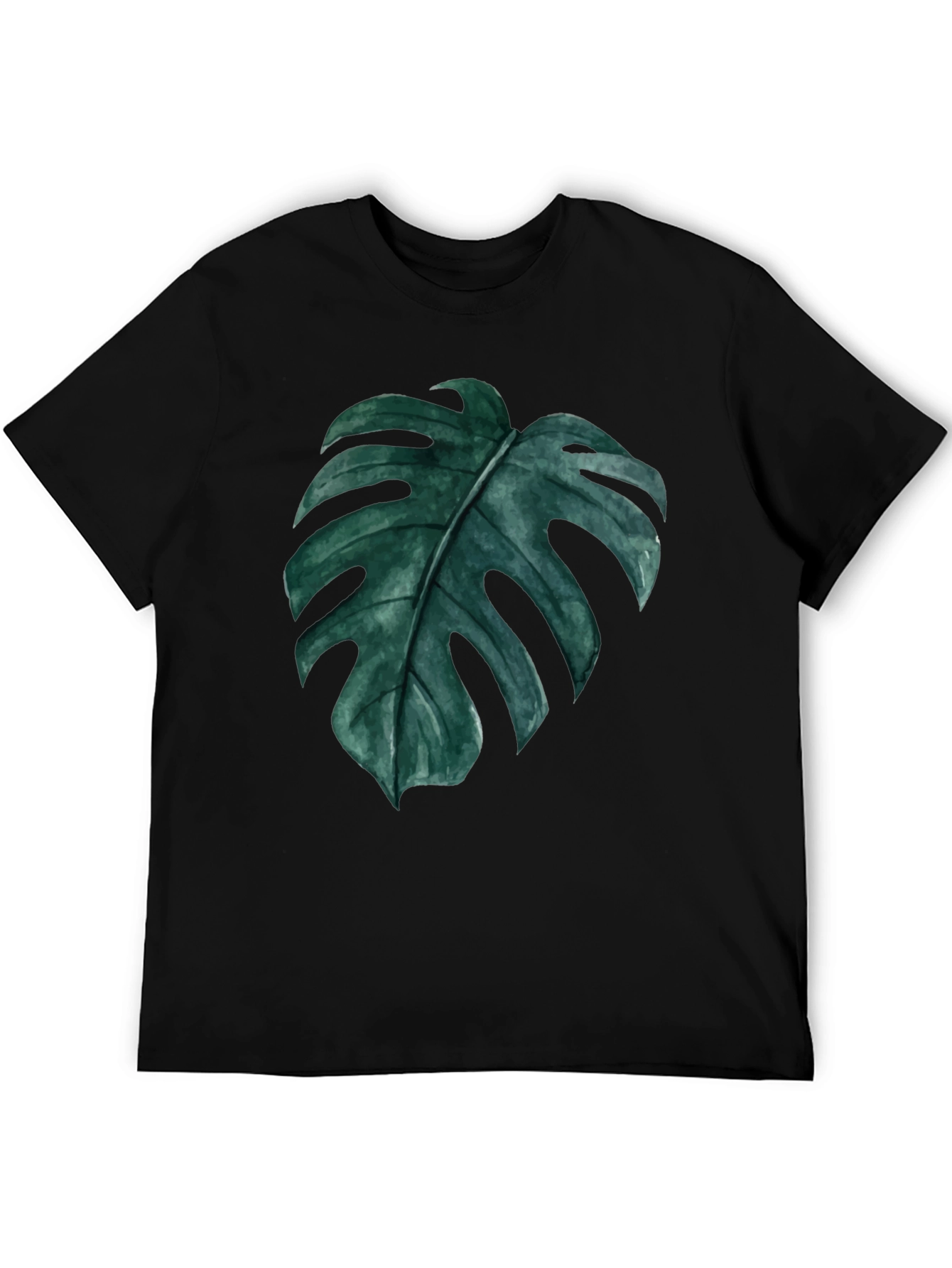 Monstera Leaf Graphic Black T-Shirt