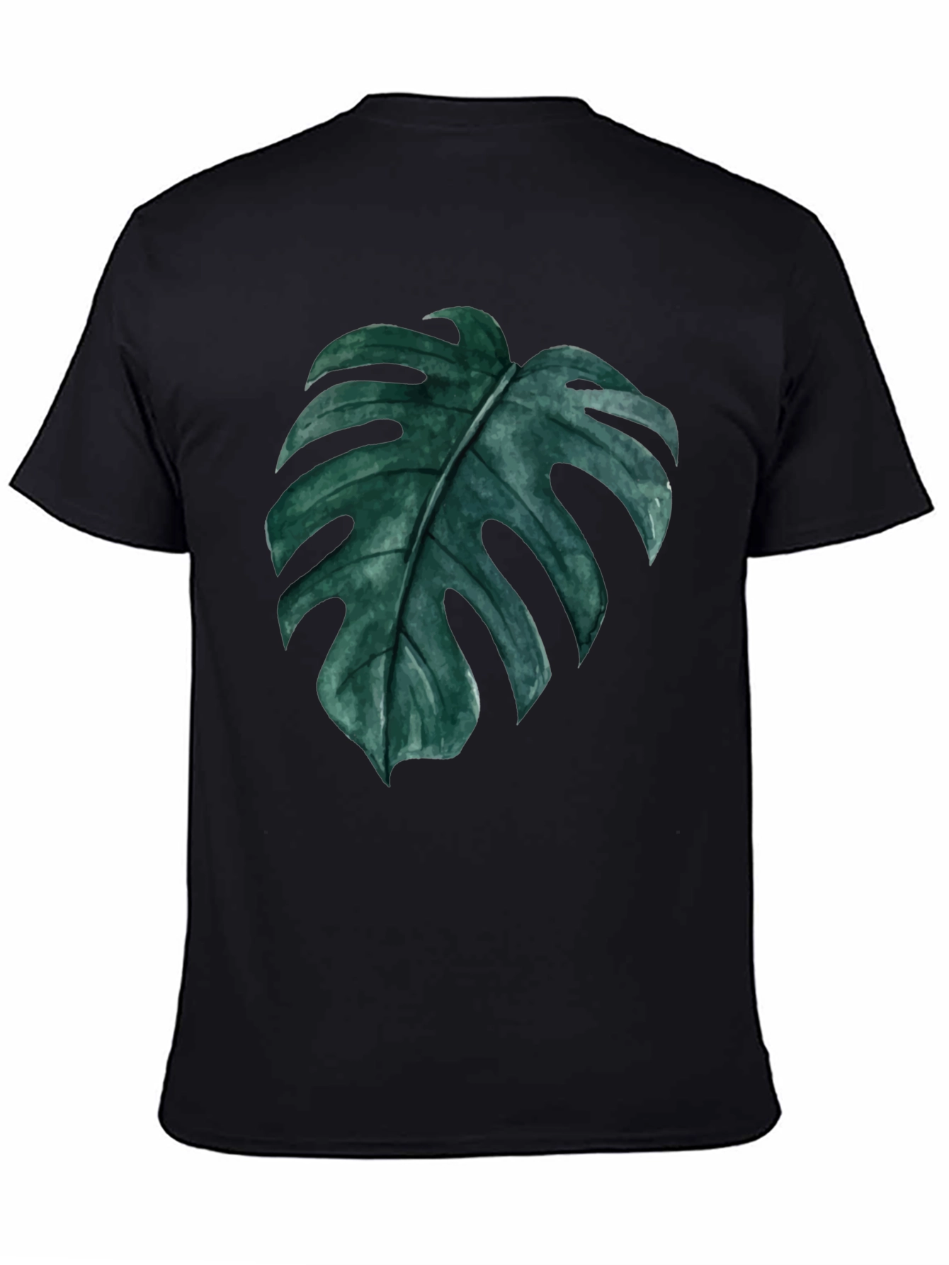 Monstera Leaf Graphic Black T-Shirt