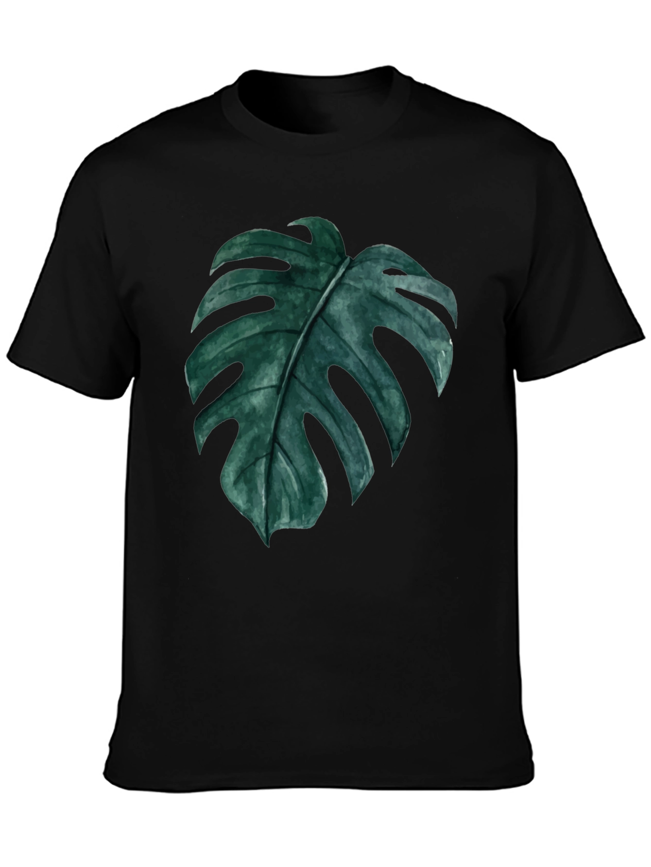 Monstera Leaf Graphic Black T-Shirt