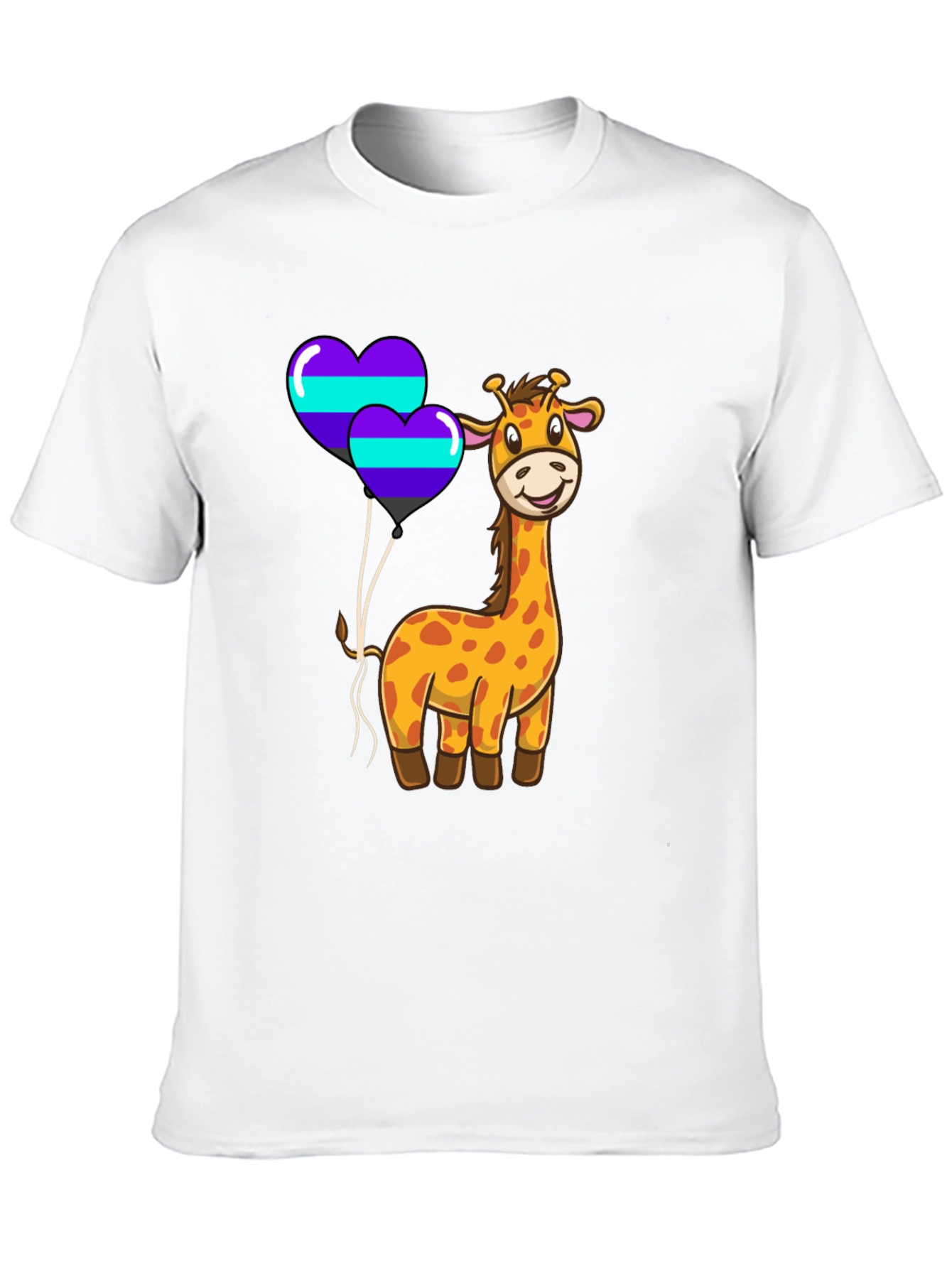 Giraffe & Heart Balloons Graphic Tee