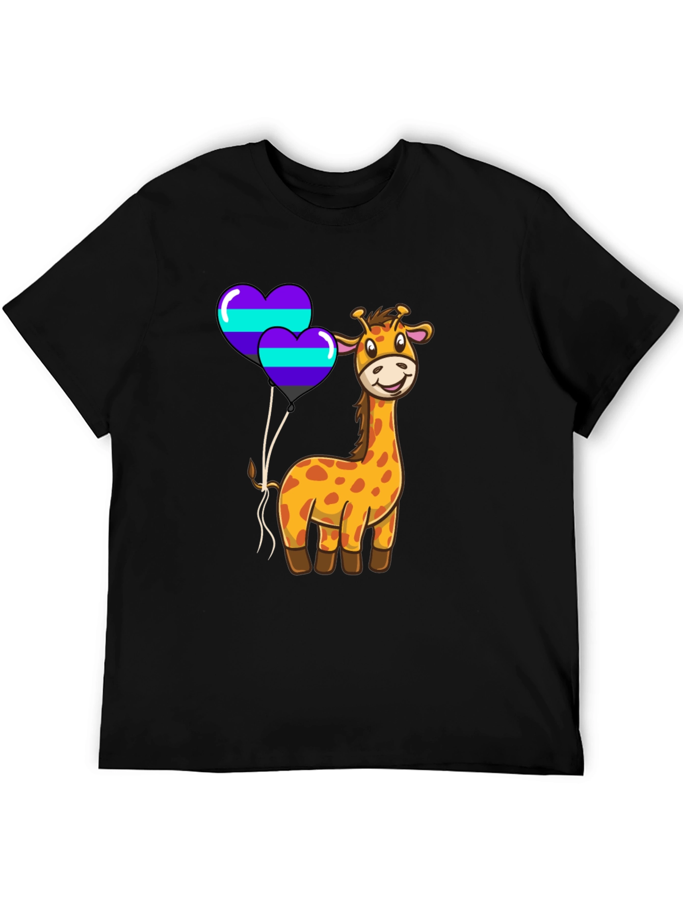 Giraffe & Heart Balloons Graphic Tee