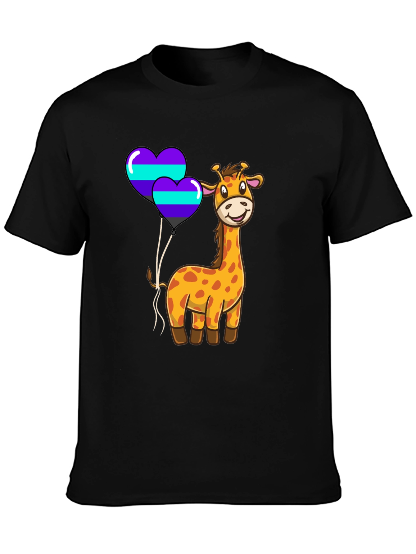 Giraffe & Heart Balloons Graphic Tee