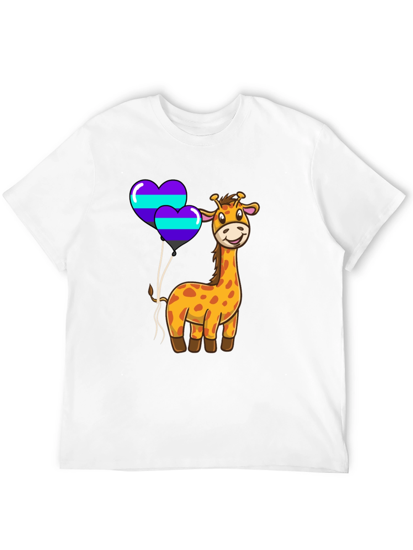 Giraffe & Heart Balloons Graphic Tee
