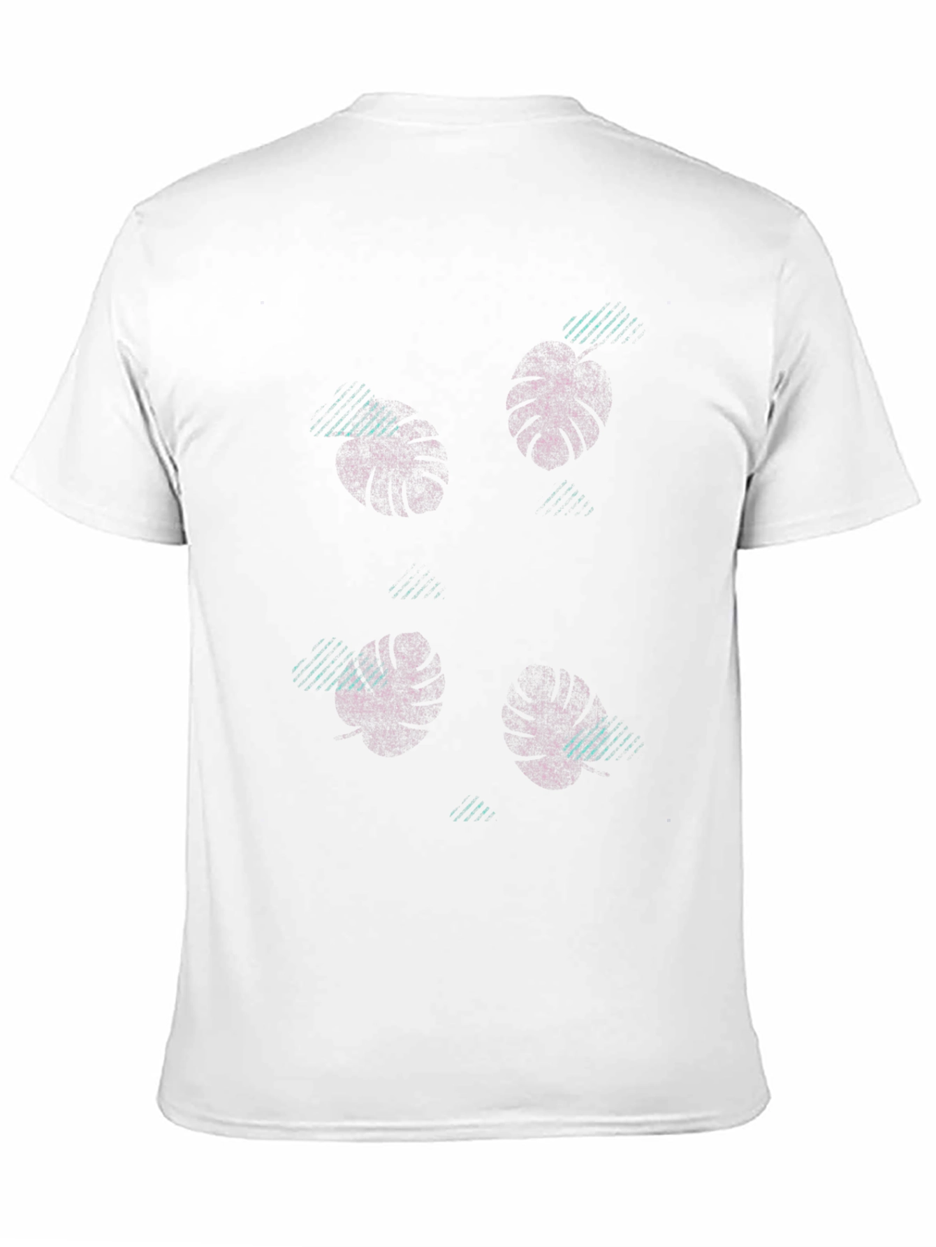 Tropical Leaf Print Black T-Shirt