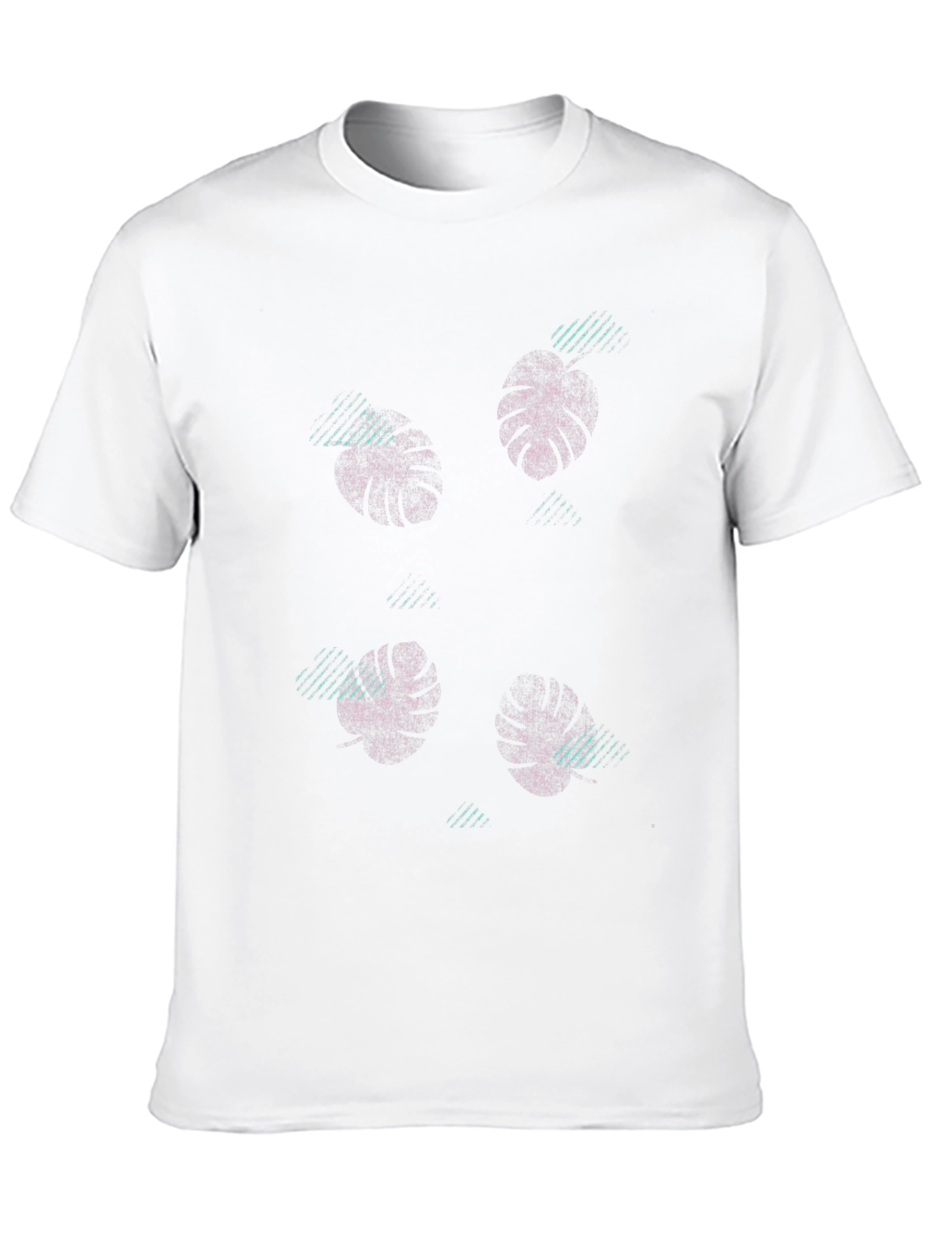 Tropical Leaf Print Black T-Shirt